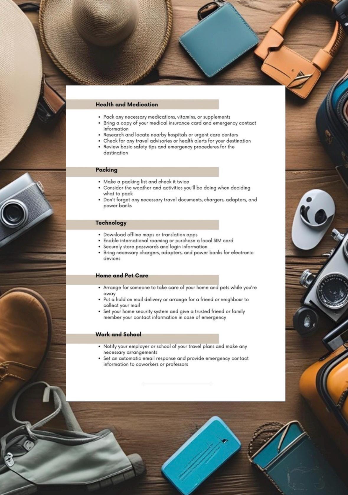 Printable Ultimate Travel Checklist | Stress-Free Packing List for Adventures | Travel Planner PDF | Organizer