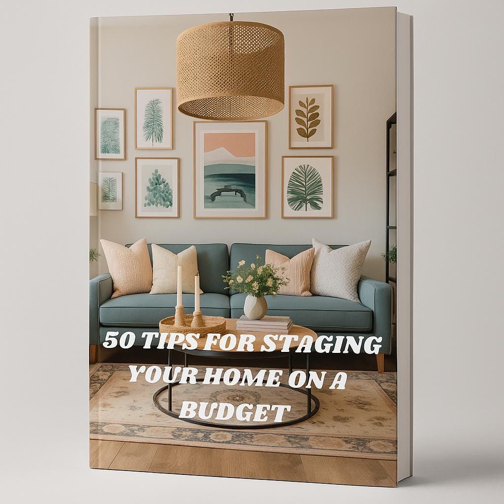 Home Staging Guide: 50 Budget-Friendly Tips for Selling Faster | Printable PDF for DIY Home Sellers | Declutter, Clean, & Decorate on a