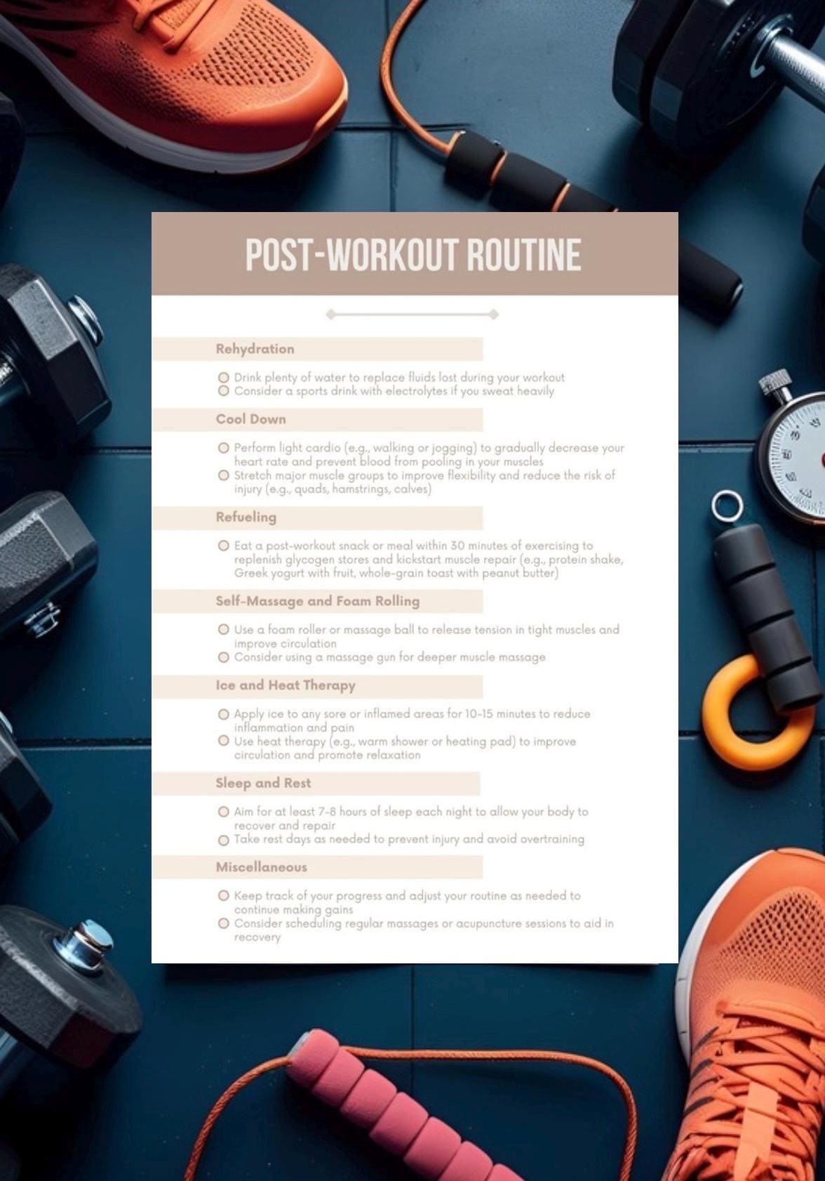 Fitness Journey Essentials: Comprehensive Workout and Recovery Checklists for Optimal Performance