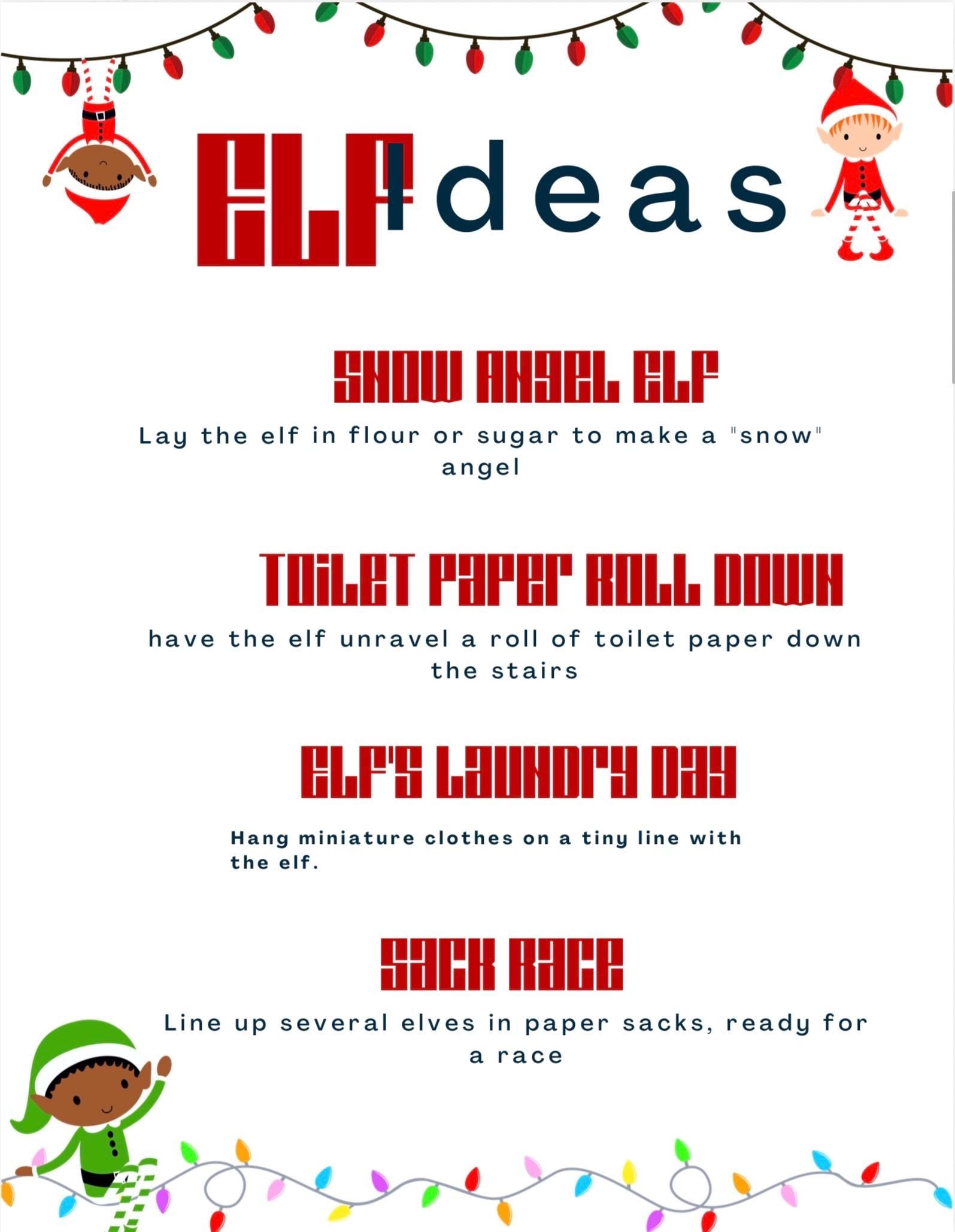 Christmas Elf Ideas PDF Pack: 25 Creative and Funny Elf on the Shelf Scenarios for Kids | Instant Download | Stress-Free Holiday Magic