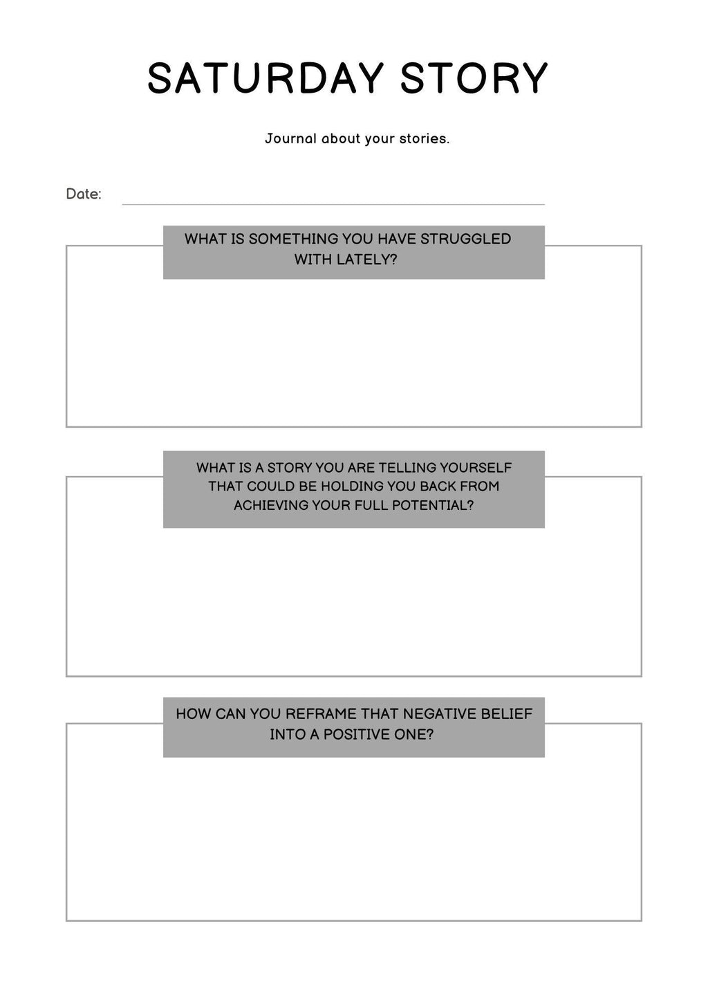 Printable Journaling Planner | Daily Reflection, Goal Setting & Mindfulness | Guided Prompts | Instant Download | Undated PDF