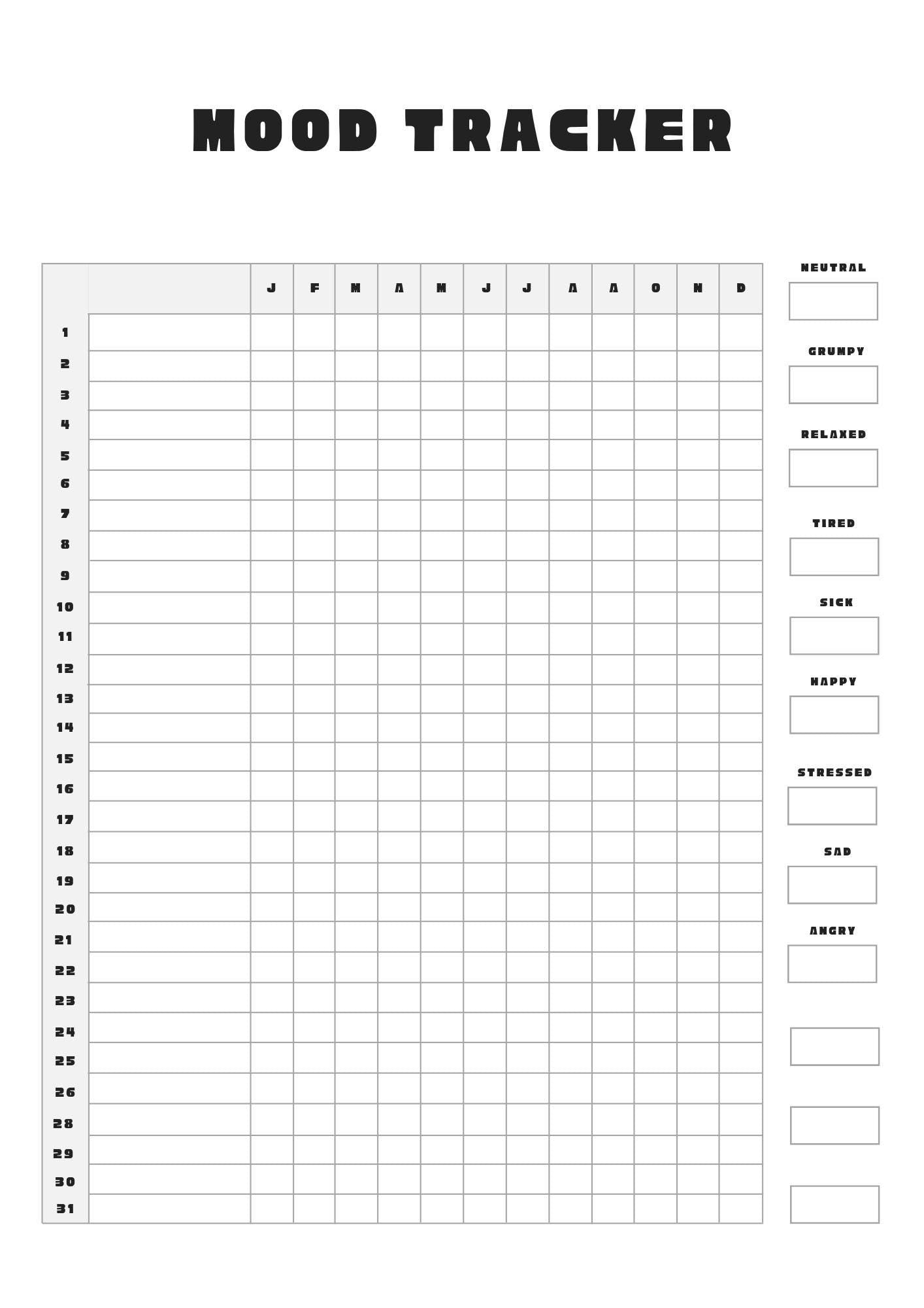 Emotional Wellness & Anxiety Tracker | Printable Mood Journal PDF | Daily Self-Care Tracker | Mental Health Habit Tracker | Mindfulness