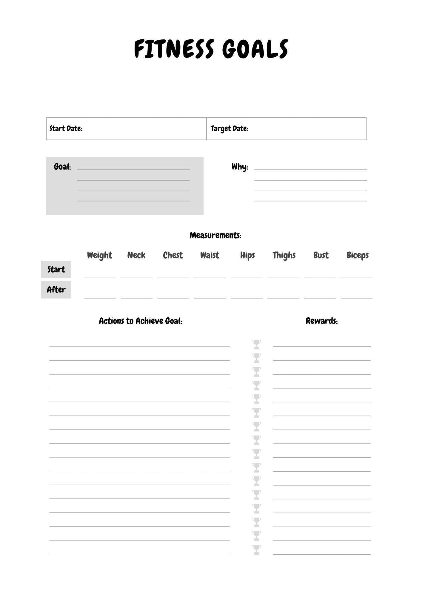 Fitness Goal Crusher Printable Planner - Motivate, Track Progress, Stay Organized - Instant Download