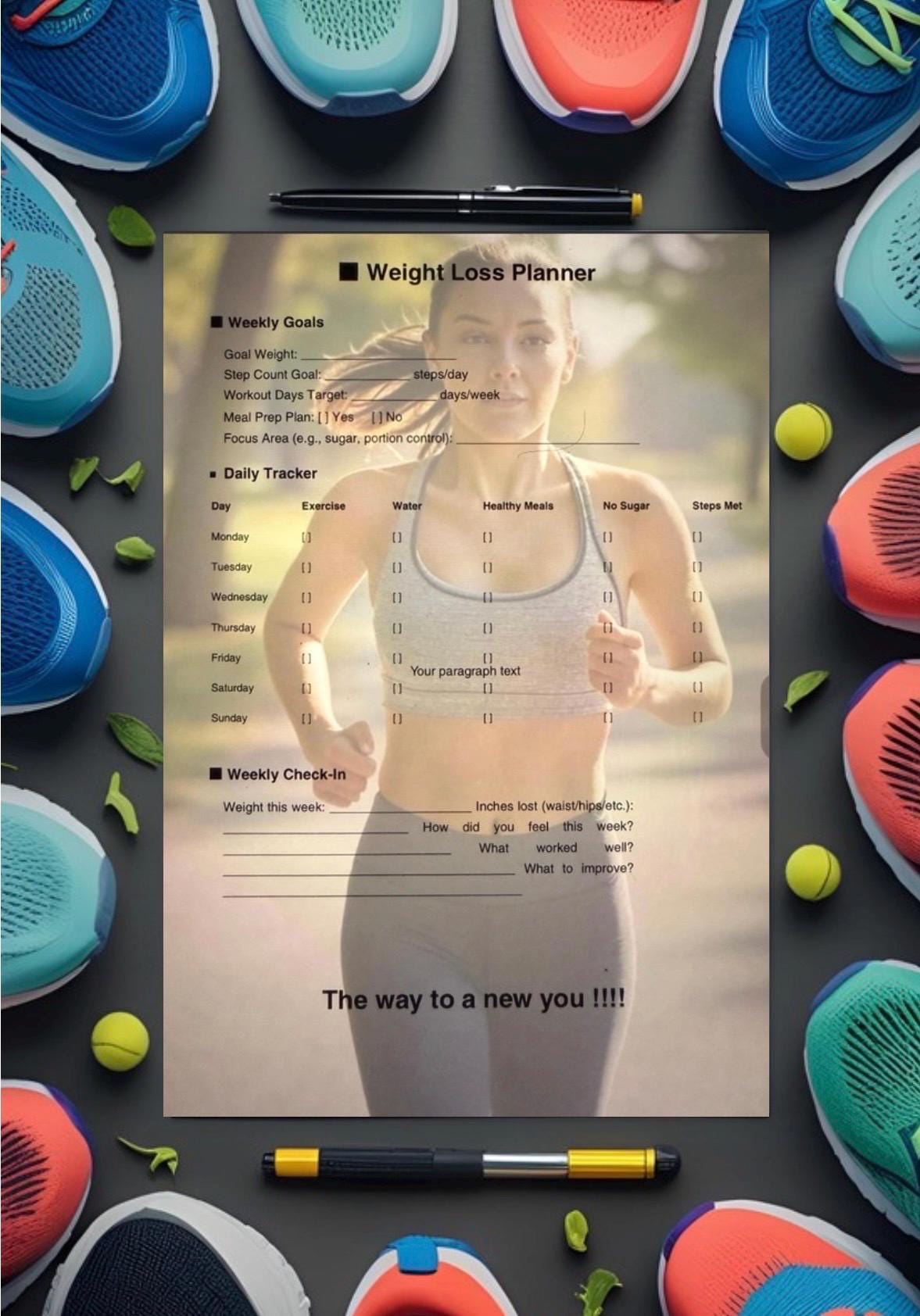 Health & Wellness Weight Loss Planner - Goal Setting, Meal Tracking, Workout Logs, Motivational Organizer - Celebrations