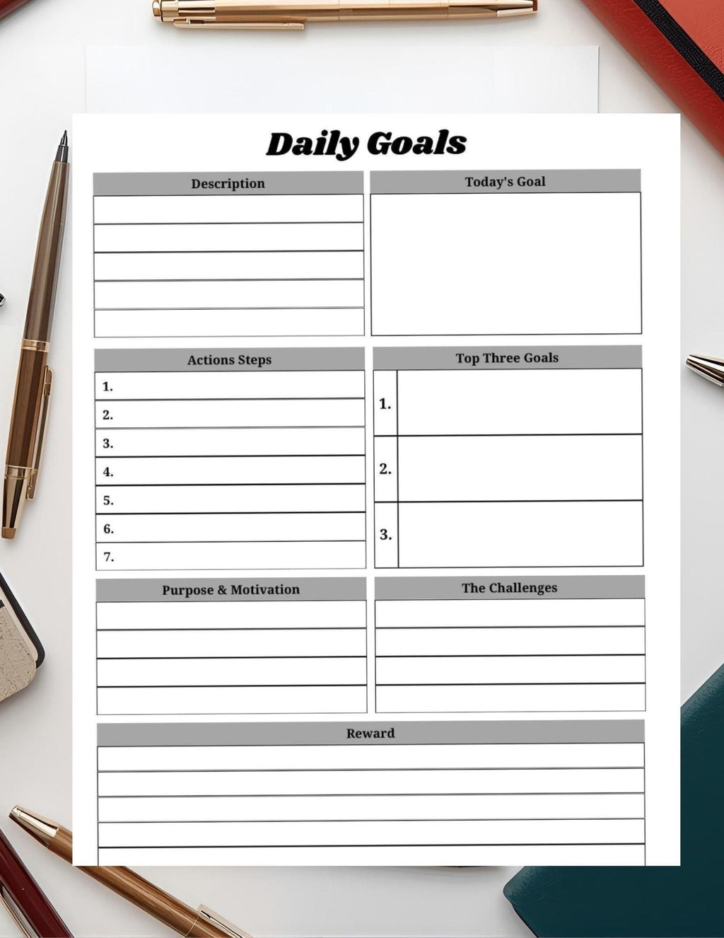 Comprehensive Life Planner Printable for Wellness & Time Management | Daily Weekly Monthly Organizer Goal Setting Tracker PDF