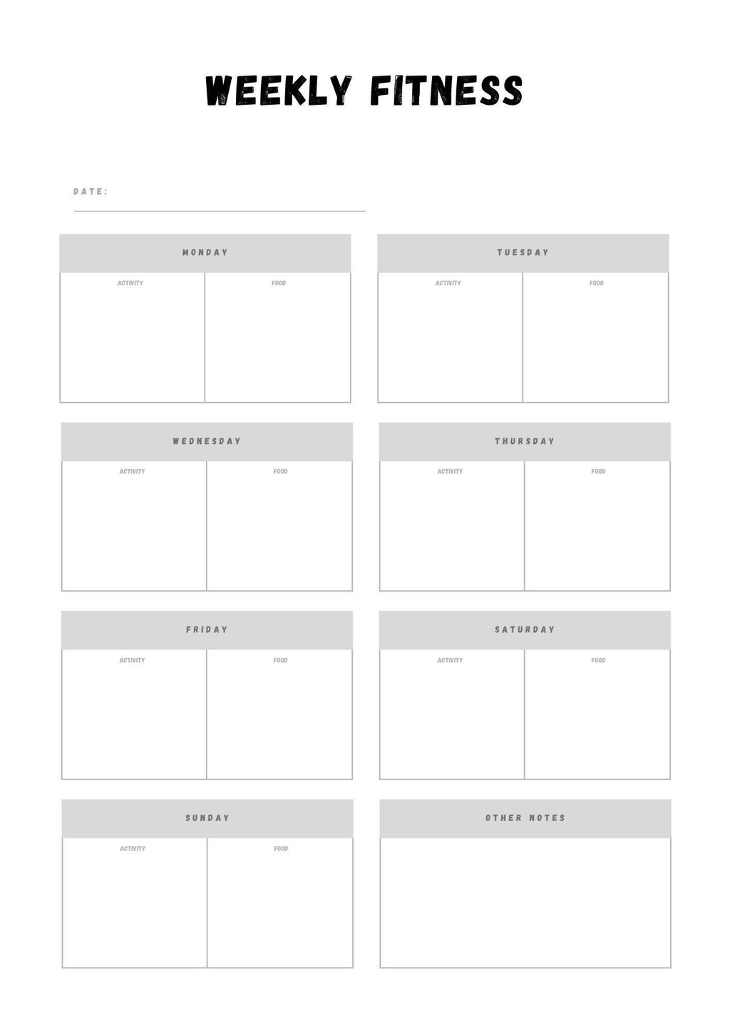 Stay on Track and Reach Your Fitness Goals - Printable Planner to Keep You Organized