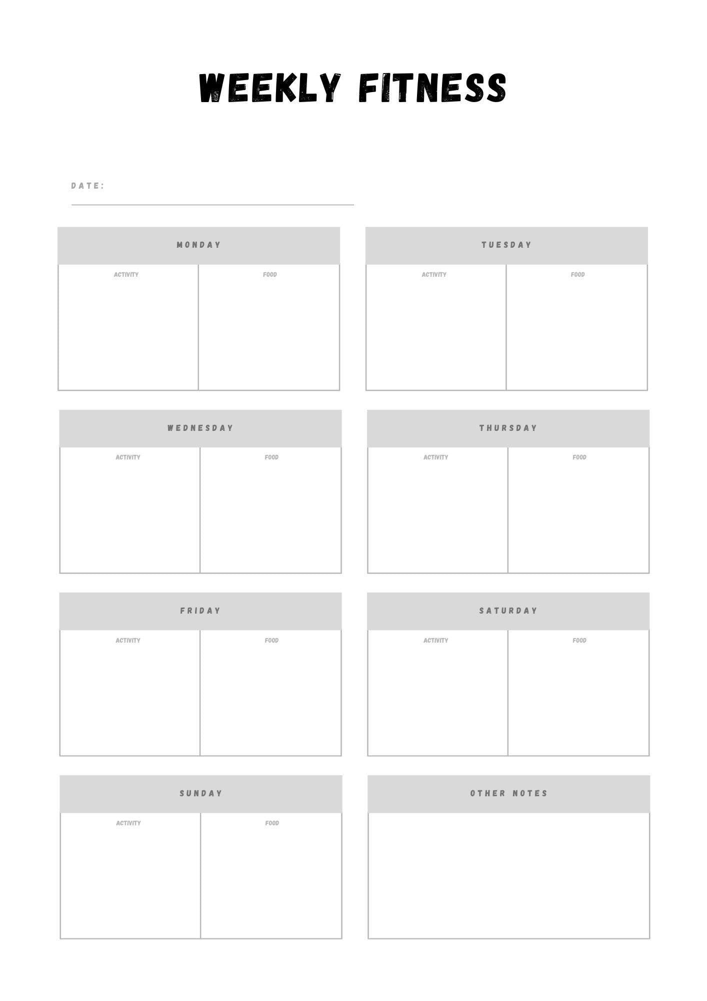 Stay on Track and Reach Your Fitness Goals - Printable Planner to Keep You Organized
