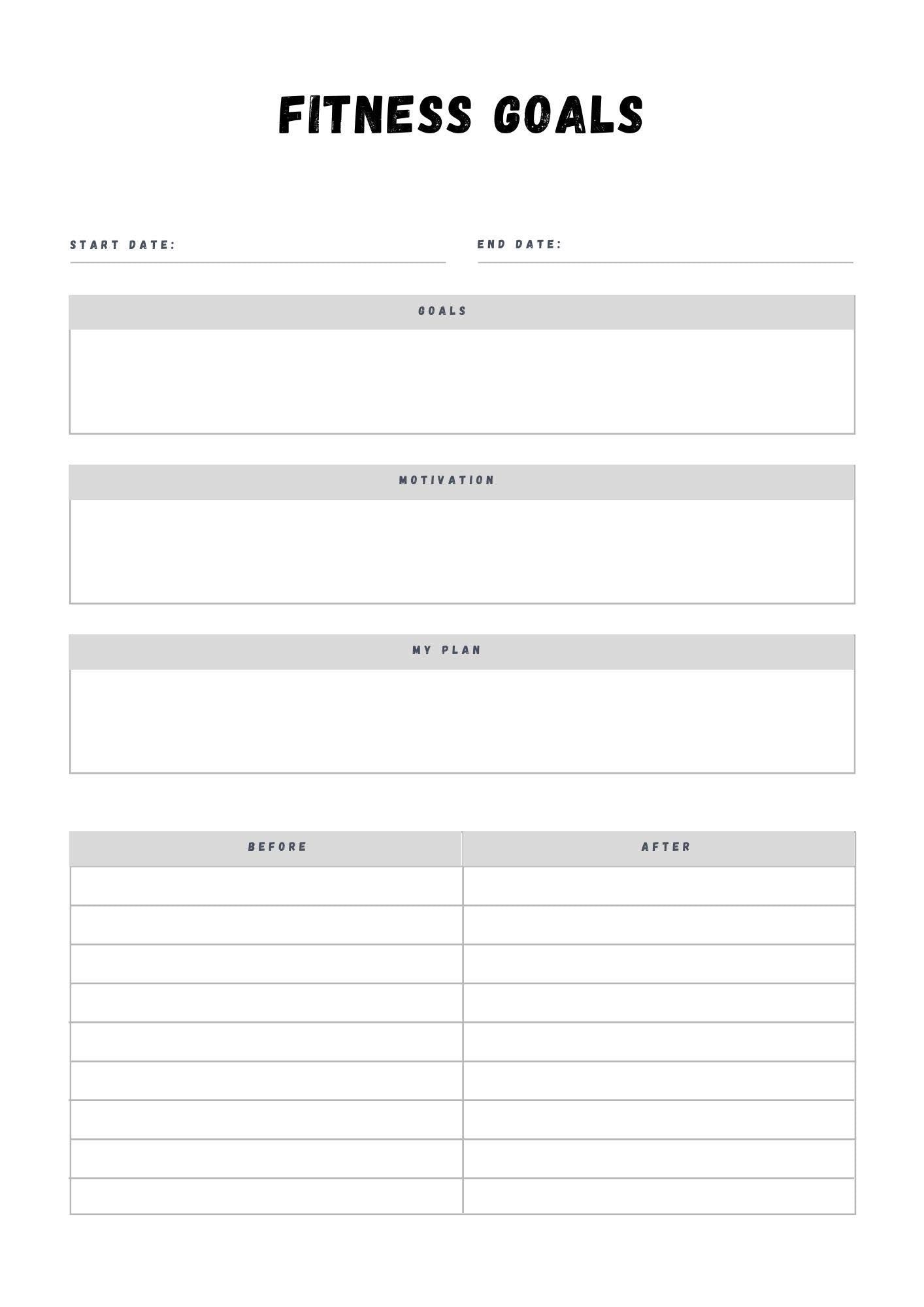 Stay on Track and Reach Your Fitness Goals - Printable Planner to Keep You Organized
