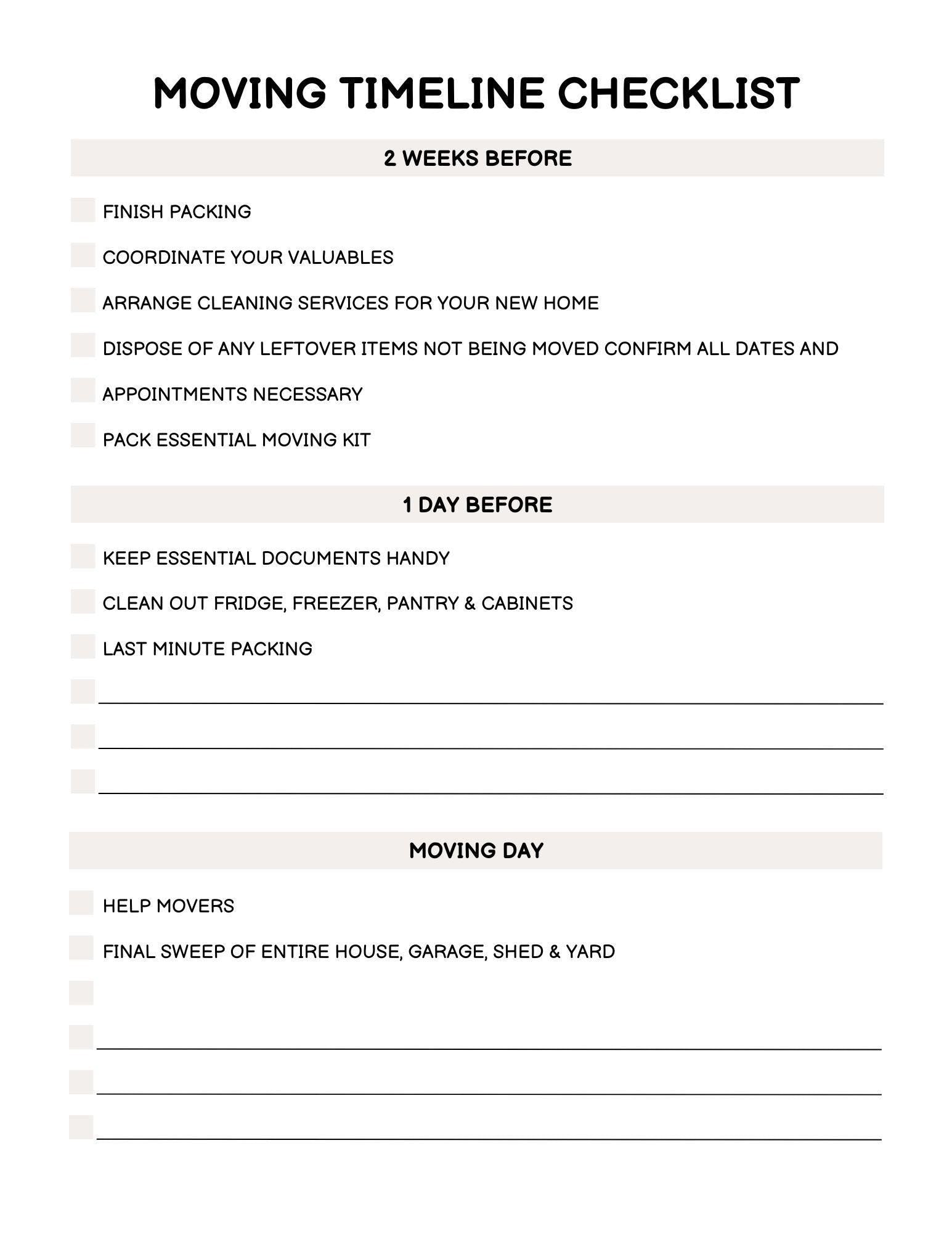 Moving Guide and Tips Planner | Printable Checklist for a Seamless Move