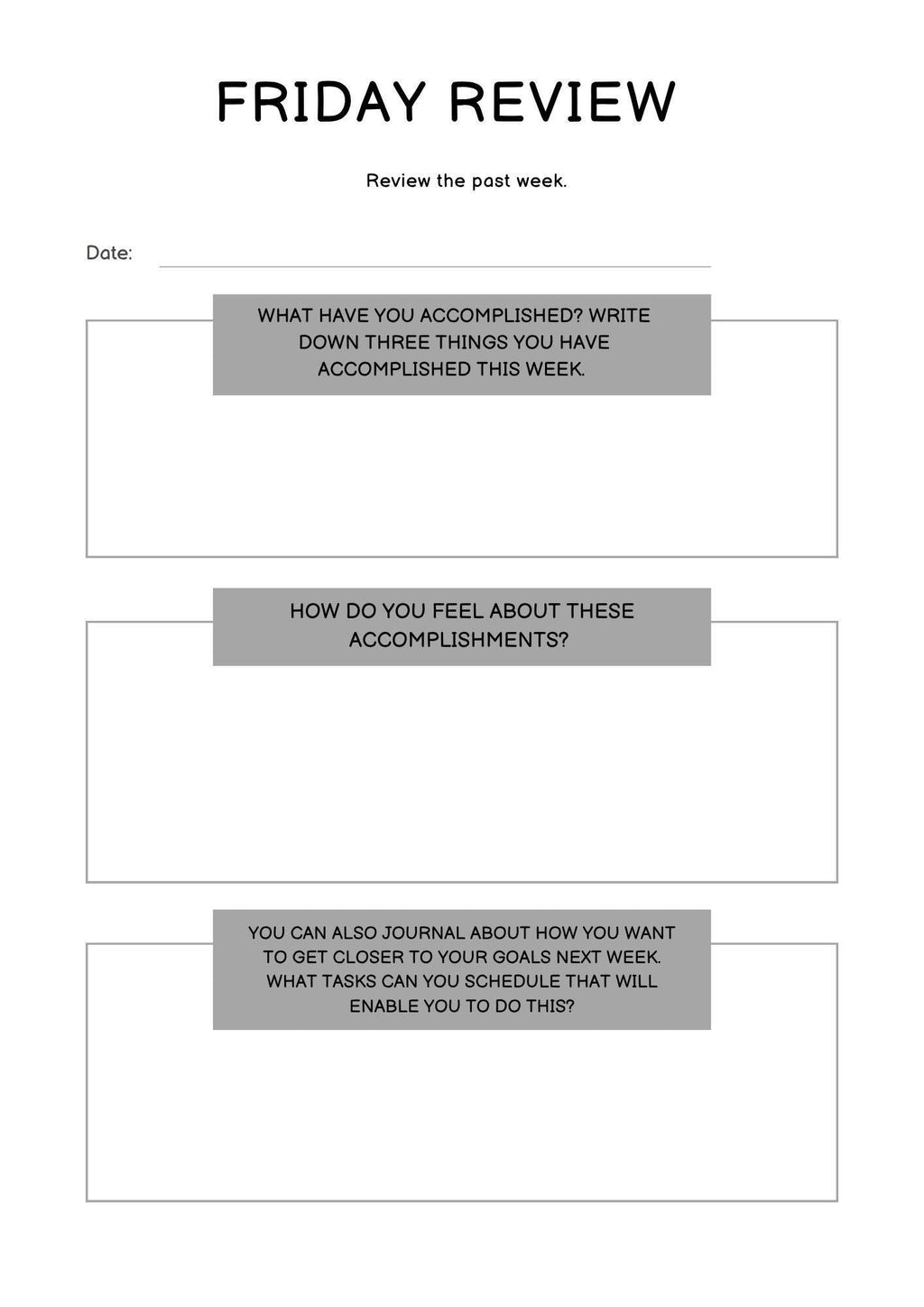 Printable Journaling Planner | Daily Reflection, Goal Setting & Mindfulness | Guided Prompts | Instant Download | Undated PDF