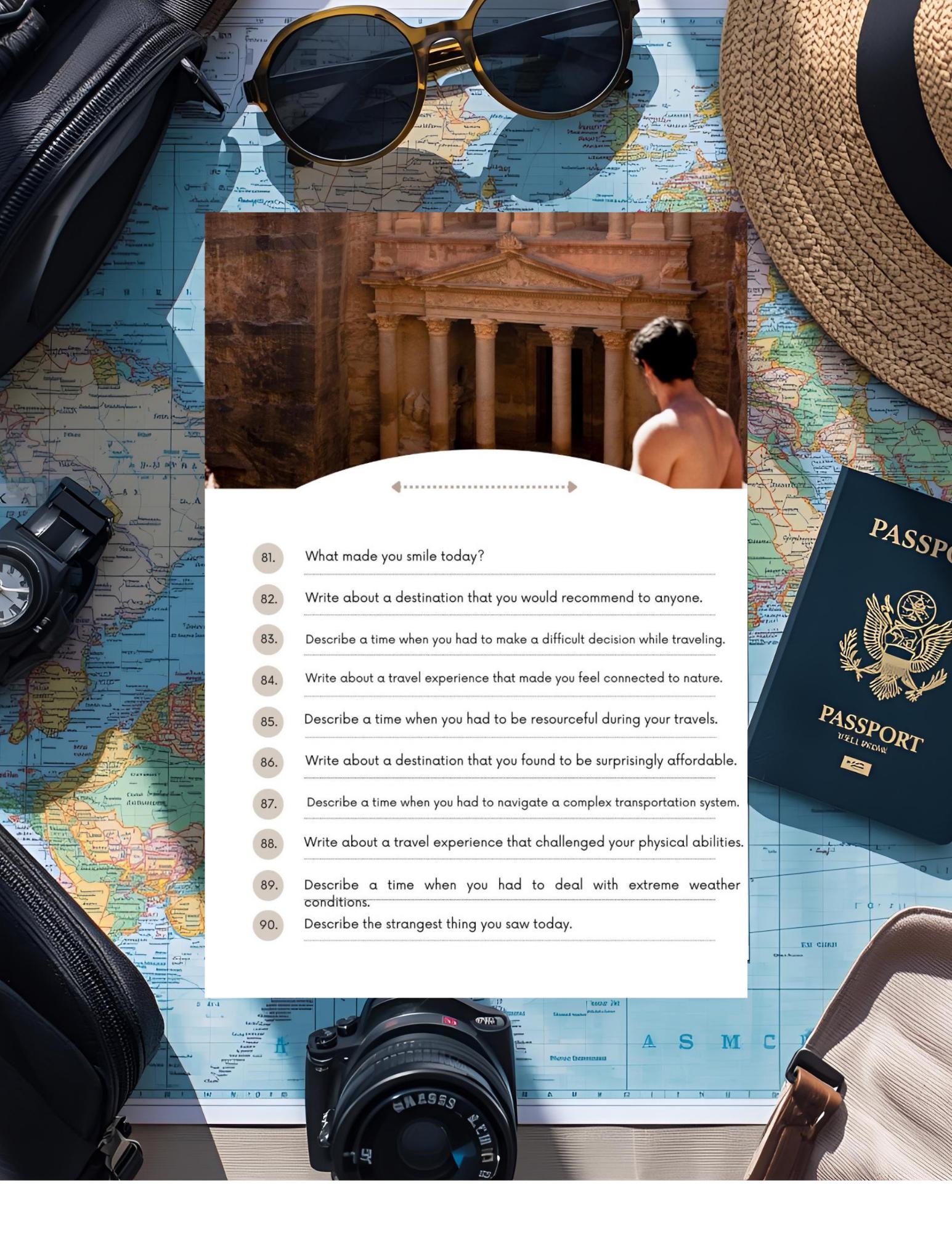 Travel Journal Prompts - Capture Memories & Reflections | Unique Gift Idea for Adventurers | Inspire Mindful Travel Writing