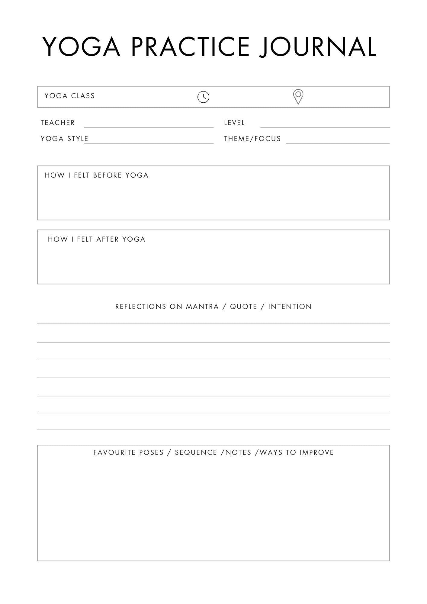 Yoga Planner Printable | Daily Practice Log, Pose & Sequence Planner, Yoga Journal, Routine Tracker | Instant Access Digital Download