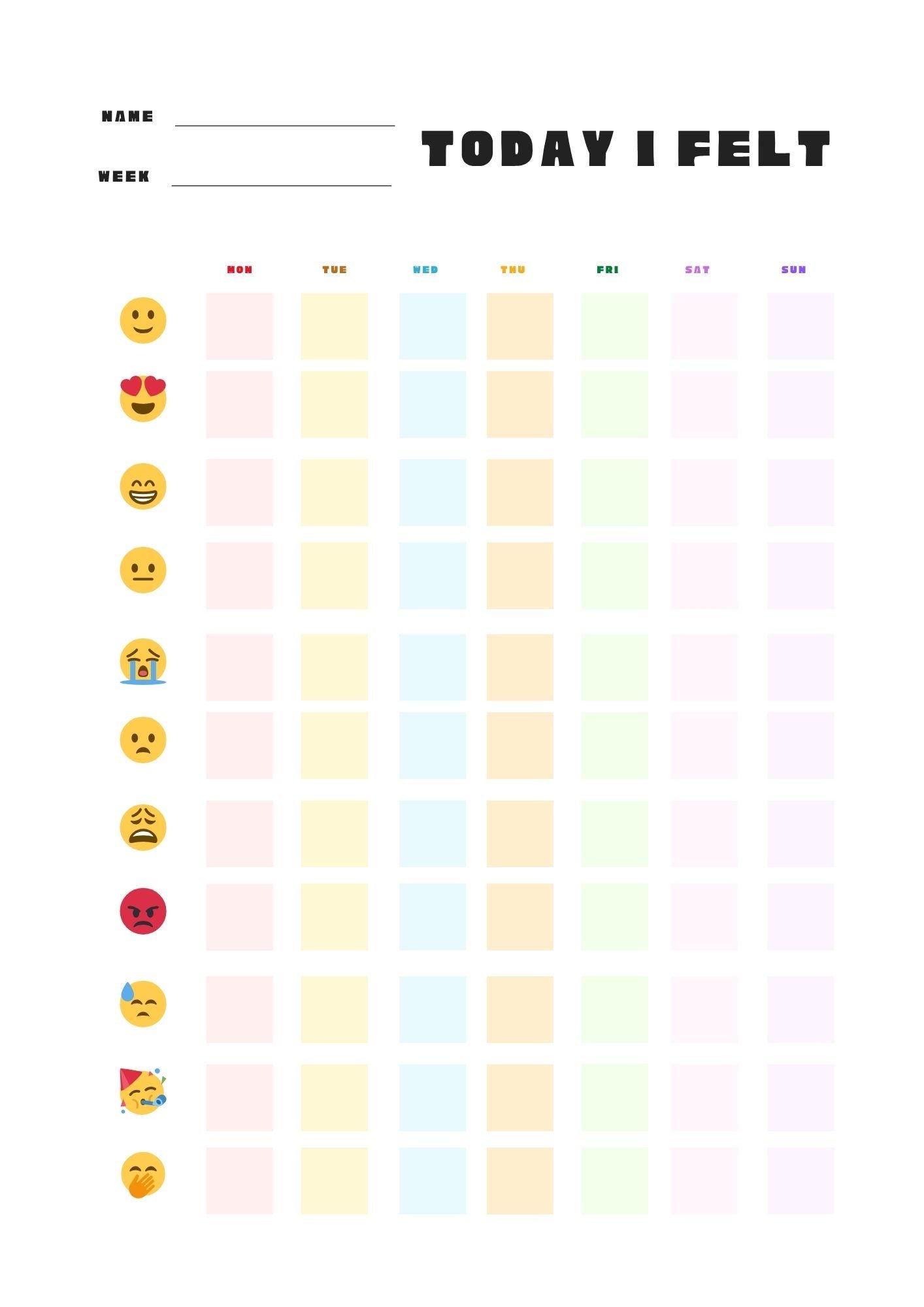 Emotional Wellness & Anxiety Tracker | Printable Mood Journal PDF | Daily Self-Care Tracker | Mental Health Habit Tracker | Mindfulness