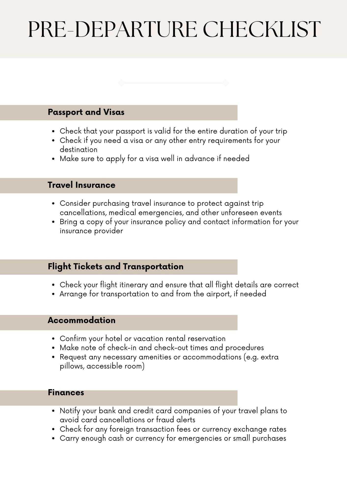 Printable Ultimate Travel Checklist | Stress-Free Packing List for Adventures | Travel Planner PDF | Organizer