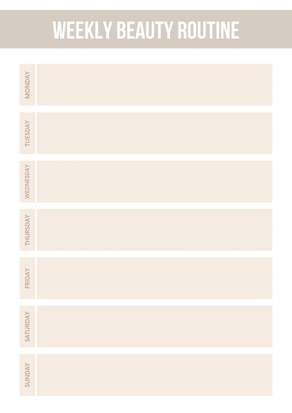 Beauty Organizer Planner | Morning and Evening Routine Tracker | Personal Self-Care Journal | Printable Beauty Goal Setter