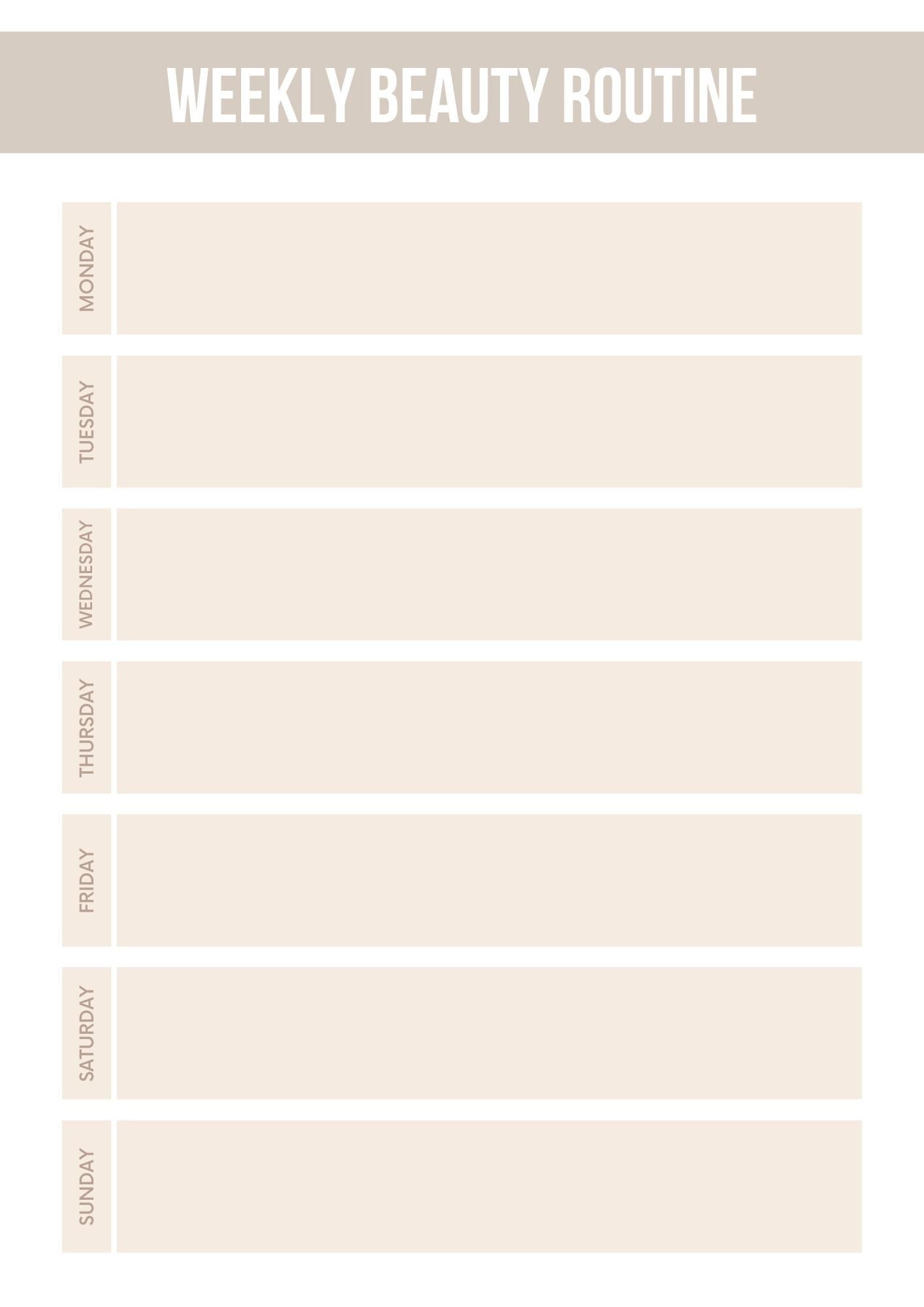 Beauty Organizer Planner | Morning and Evening Routine Tracker | Personal Self-Care Journal | Printable Beauty Goal Setter