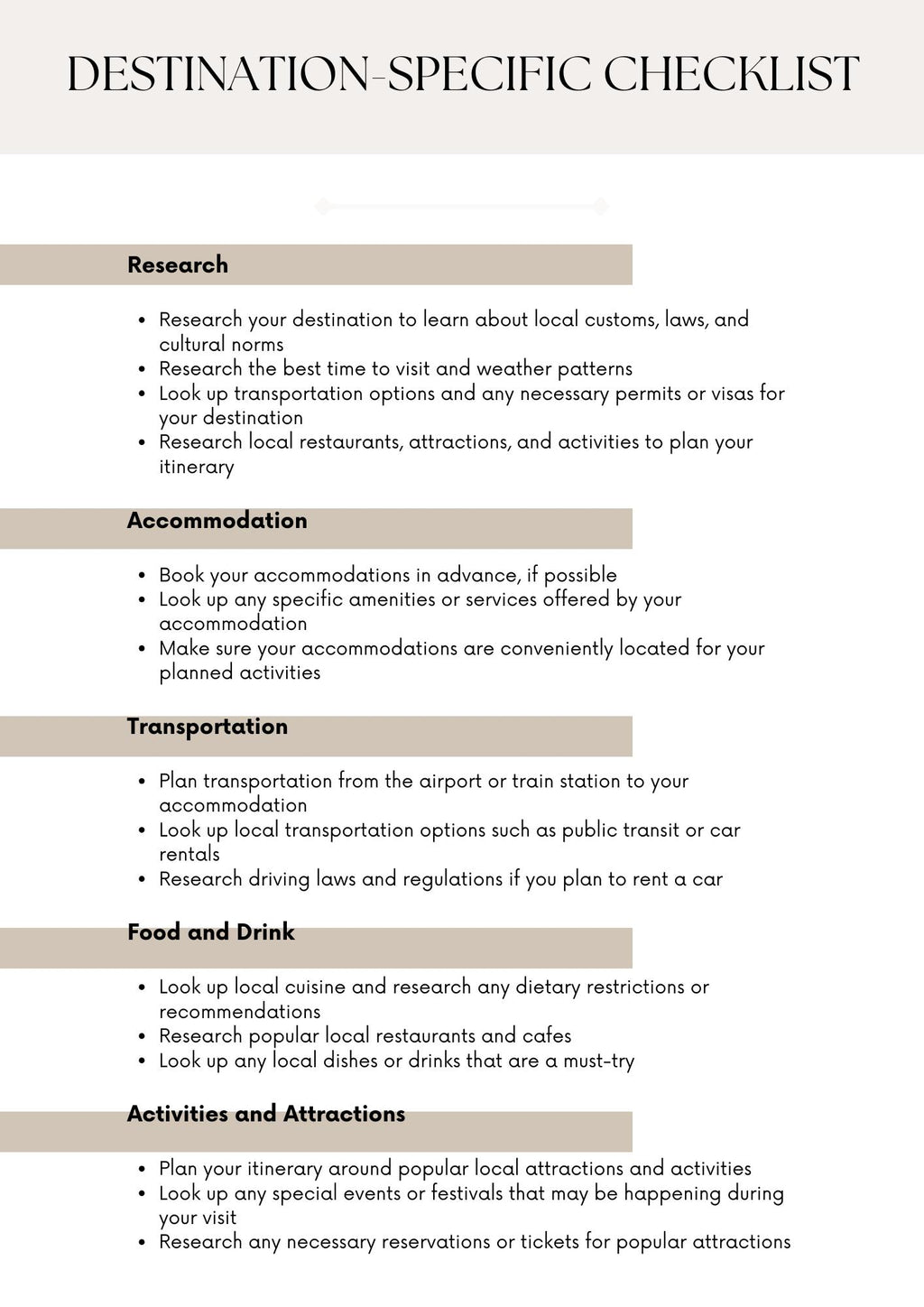 Printable Ultimate Travel Checklist | Stress-Free Packing List for Adventures | Travel Planner PDF | Organizer
