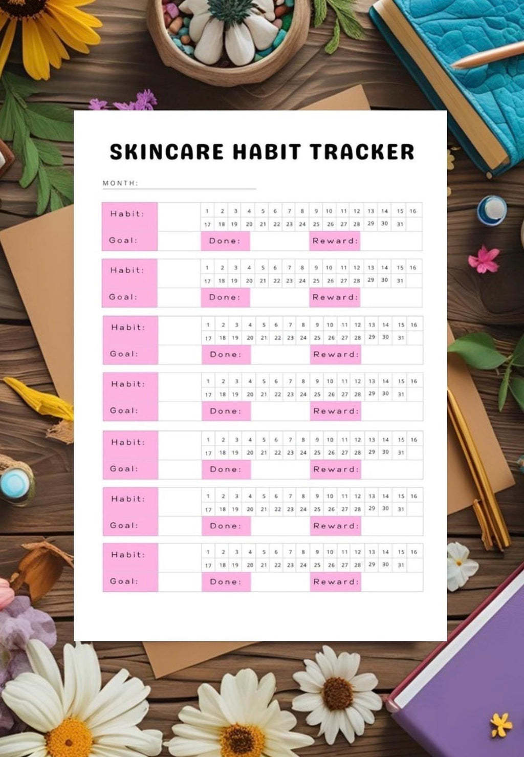 Self-Care Planner | Mental Health Tracker & Wellness Guide for Daily Self Care and Balance - Beautifully Designed Tracker for Wellbeing