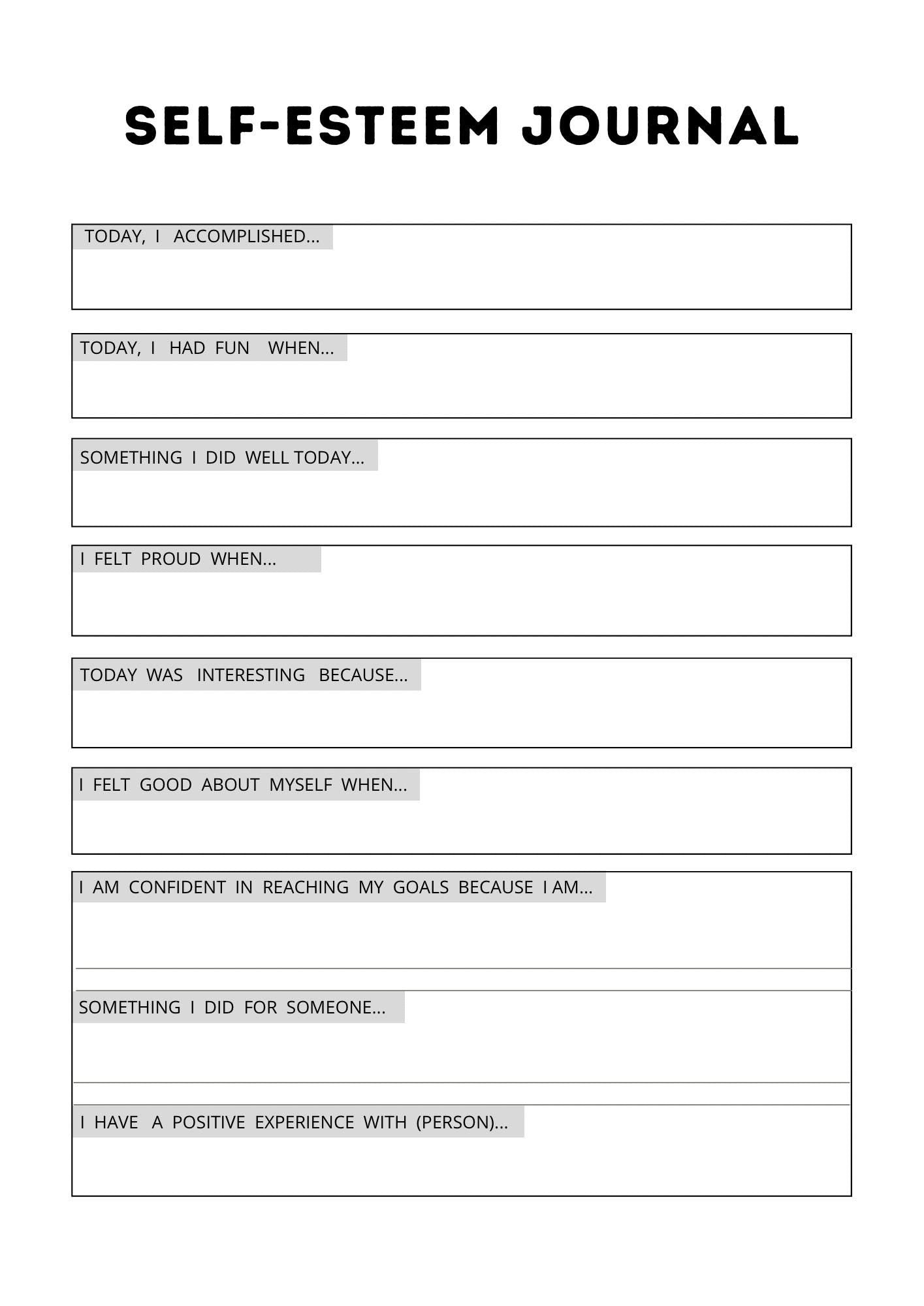 Daily Self-Confidence & Mindset Tracker | Printable Boost Self-Esteem Journal | Confidence Planner PDF | Self-Growth Workbook