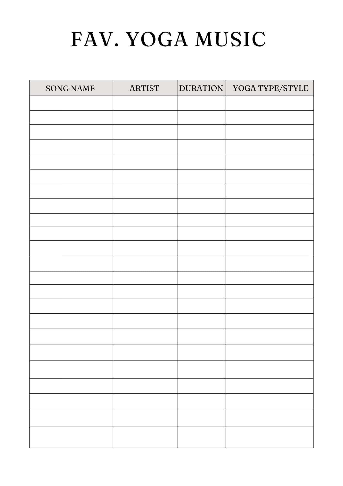 Yoga Session Log Printable Tracker to Enhance Practice & Track Progress | Mindful Reflection, Goal Setting, Poses - More