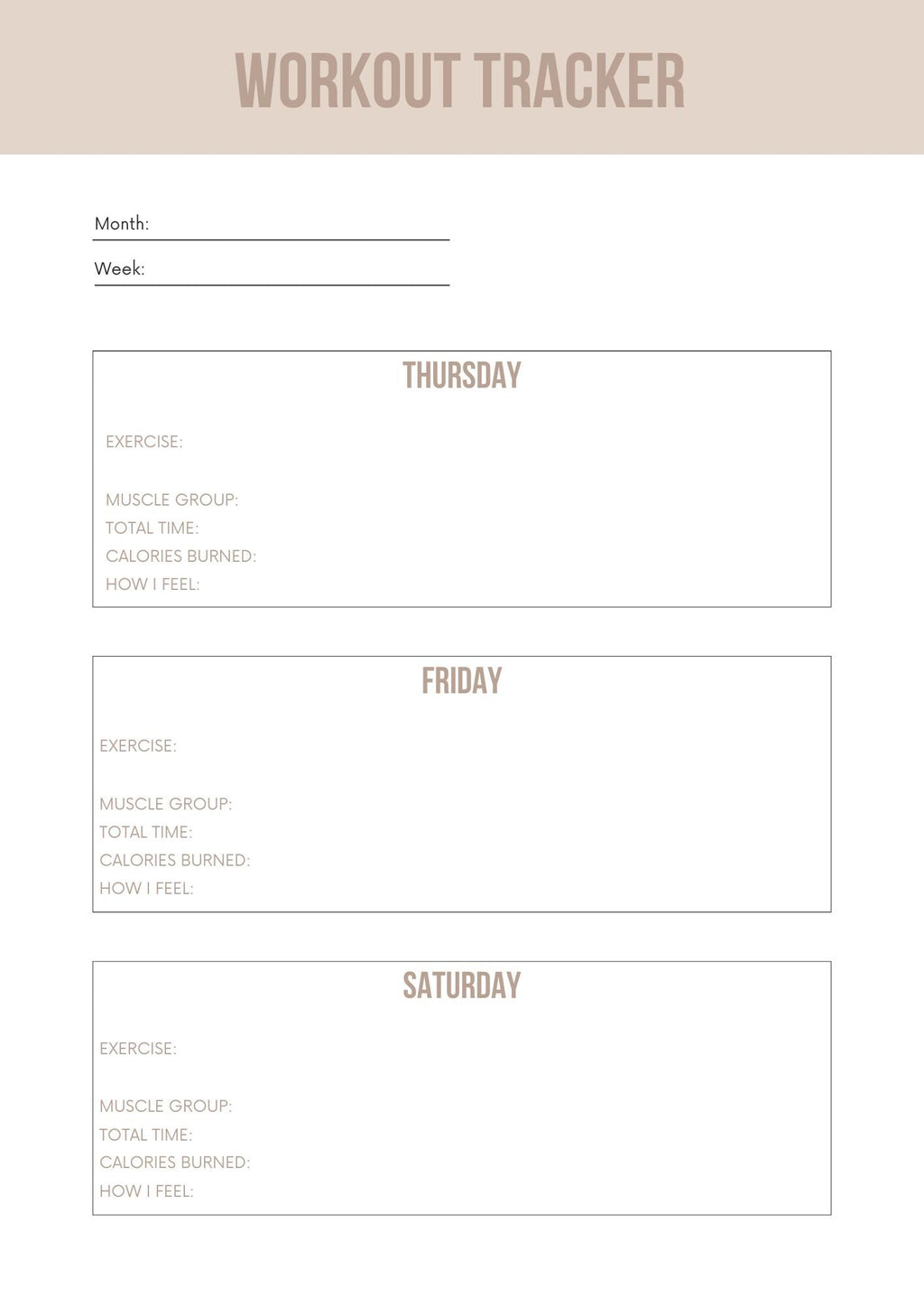 Fitness Planner & Tracker | Daily Workout, Nutrition, Goals | Printable Health - Wellness Organizer | Stay Motivated - Achieve Milestones