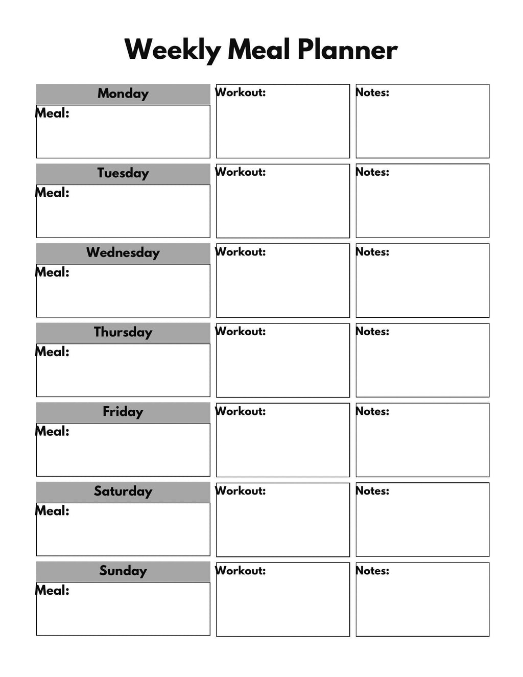 Ultimate Health & Wellness Planner - Daily Food Journal, Fitness Tracker, Meal Planner, Self-Care Pages - Digital Download