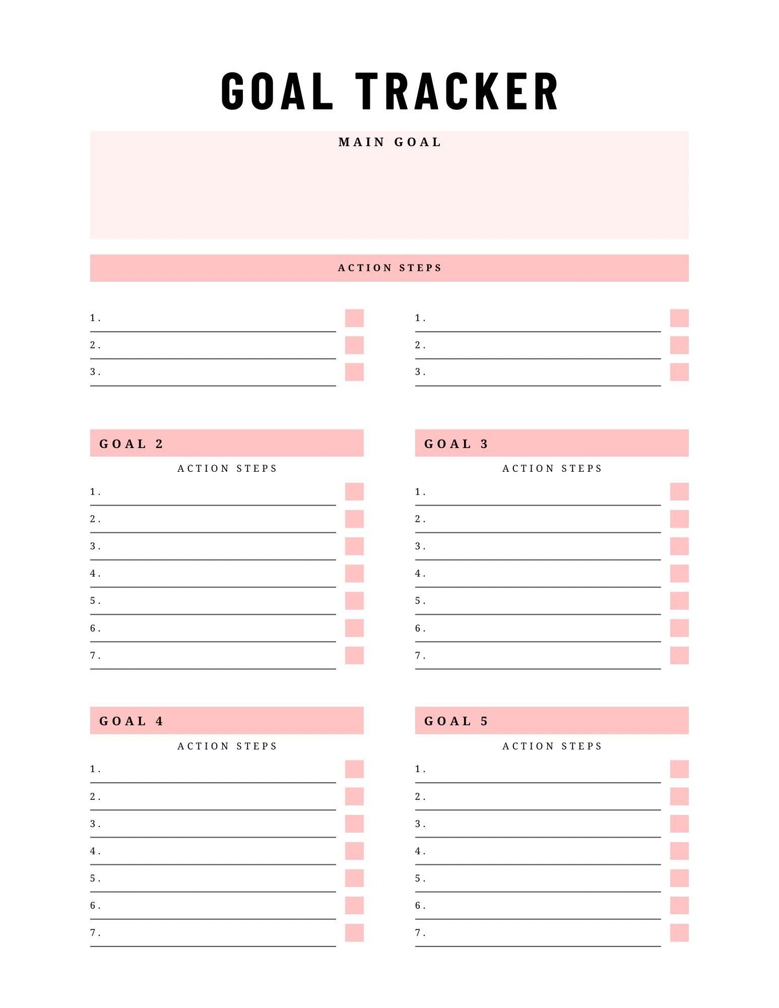 Ultimate Goal Planner Kit | SMART Goals, Vision Board, Action Plan | PDF Download - Goal Setting Workbook & Productivity Tracker - Digital