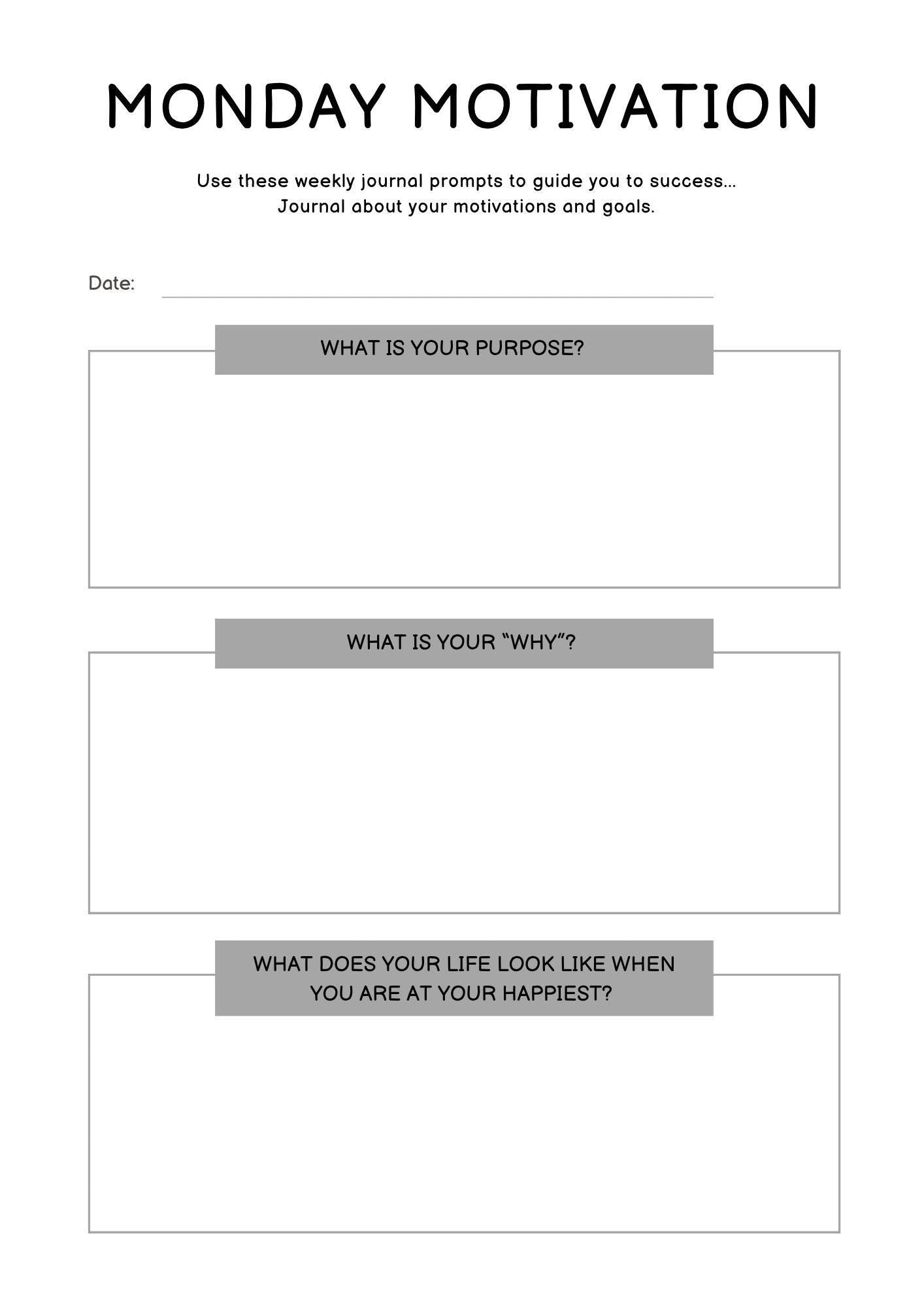 Printable Journaling Planner | Daily Reflection, Goal Setting & Mindfulness | Guided Prompts | Instant Download | Undated PDF