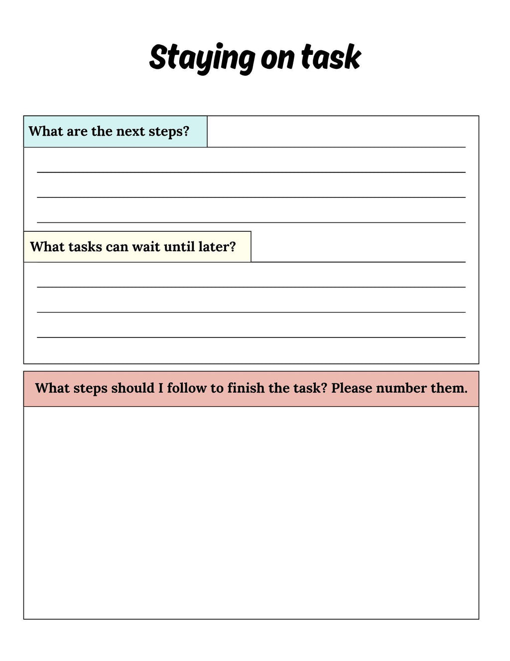 ADHD All-in-One Planner | Daily, Weekly, Monthly Planning, Goal Setting, Habit Tracking | Boost Productivity | Printable Download