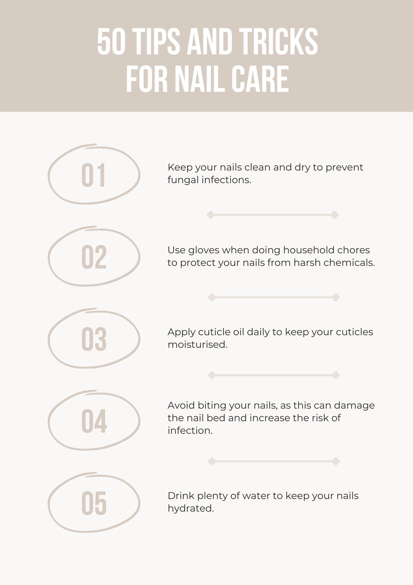 Ultimate Nail Care Guide: 50 Tips for Healthy Nails | Printable Nail Health Tips | Fungal Infection Prevention | Nail Enthusiasts Gift