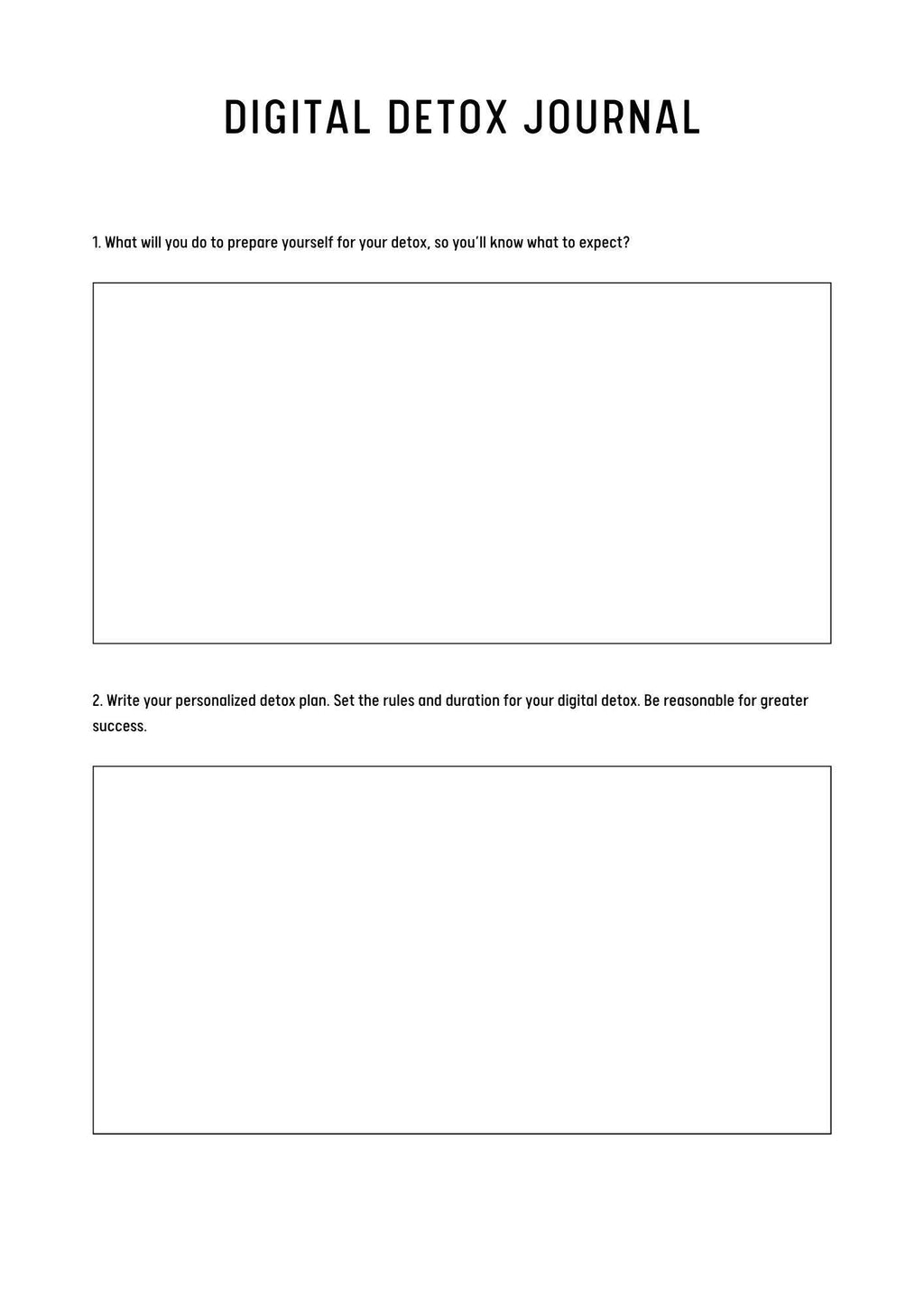 Digital switch off Detox Planner | Printable Self-Care Journal for Mindfulness & Relaxation | Daily Reflection Prompts - Tracker