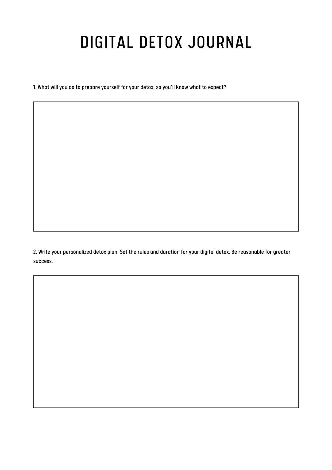 Digital switch off Detox Planner | Printable Self-Care Journal for Mindfulness & Relaxation | Daily Reflection Prompts - Tracker