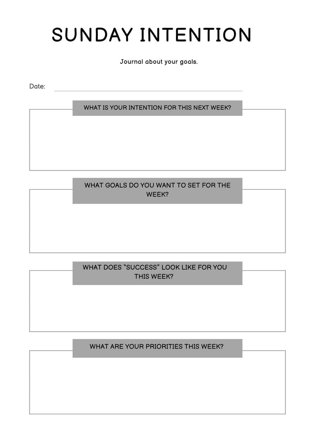 Printable Journaling Planner | Daily Reflection, Goal Setting & Mindfulness | Guided Prompts | Instant Download | Undated PDF
