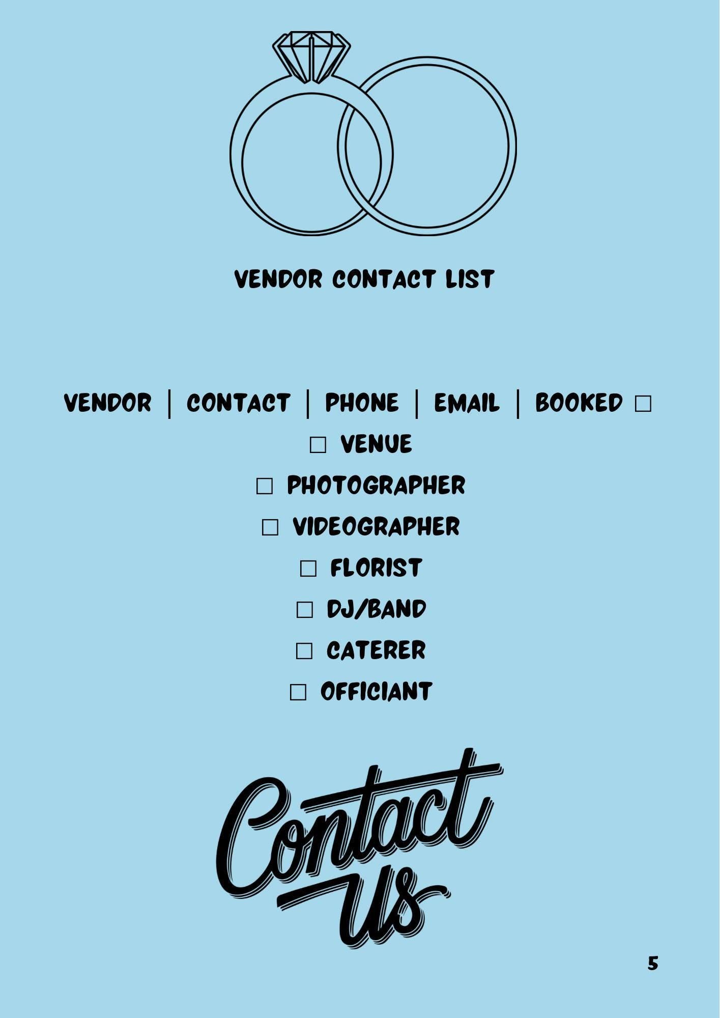 Budget Wedding Planner Elegant Printable for Brides Digital Wedding Checklist PDF