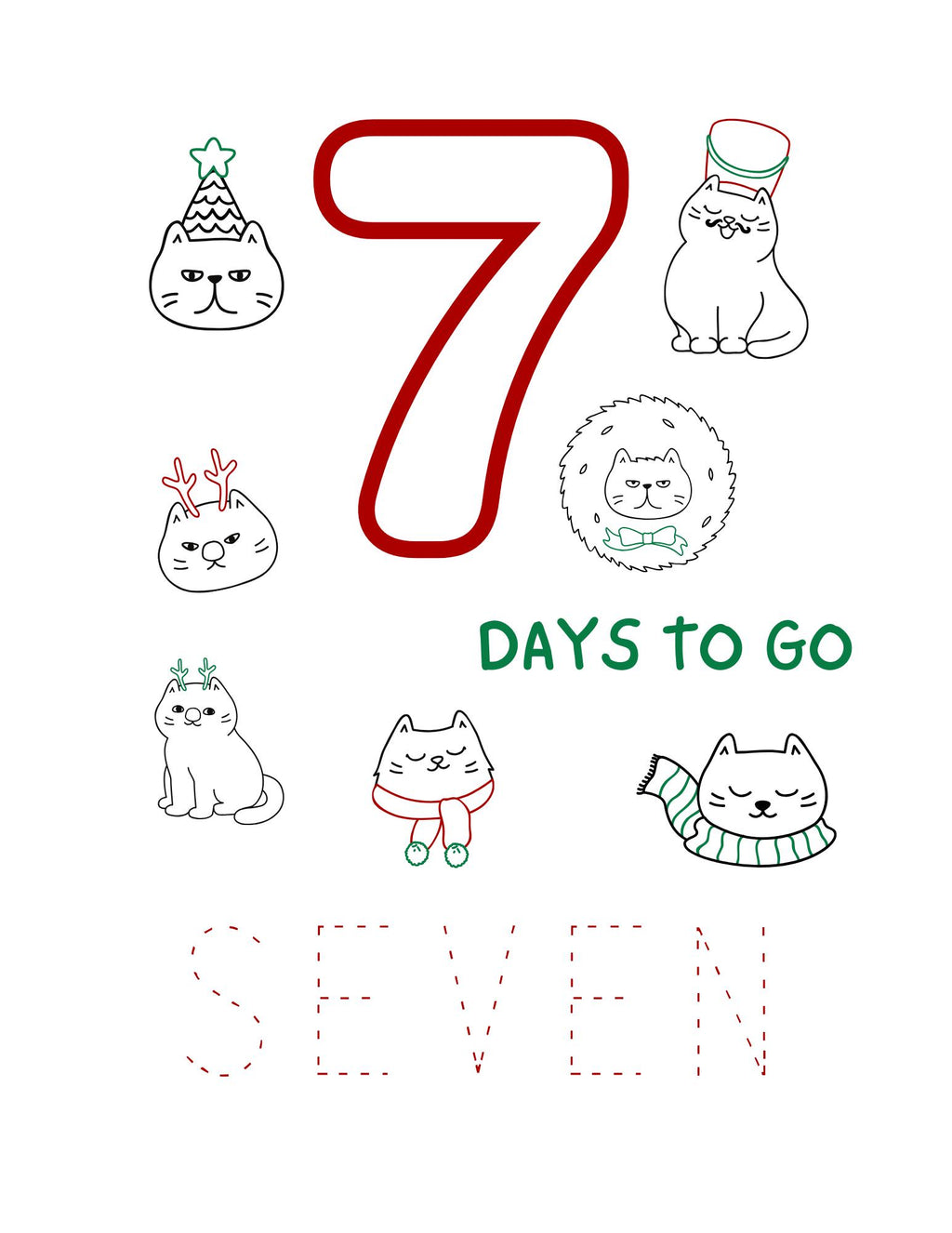 Christmas Countdown Activity Book | Printable Advent Calendar eBook for Kids & Families | Holiday Crafts, Games - Fun Activities - Instant