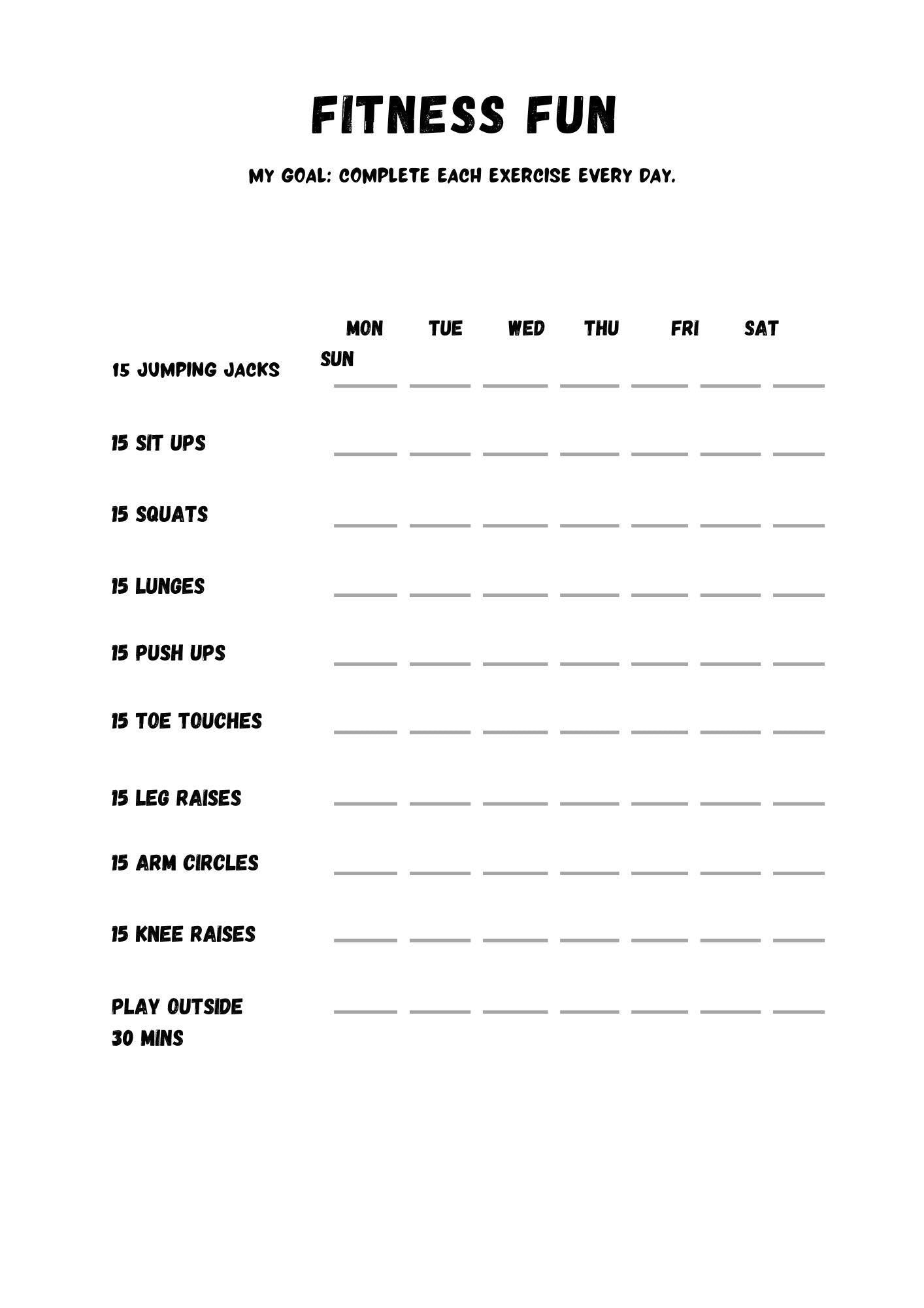 Stay on Track and Reach Your Fitness Goals - Printable Planner to Keep You Organized