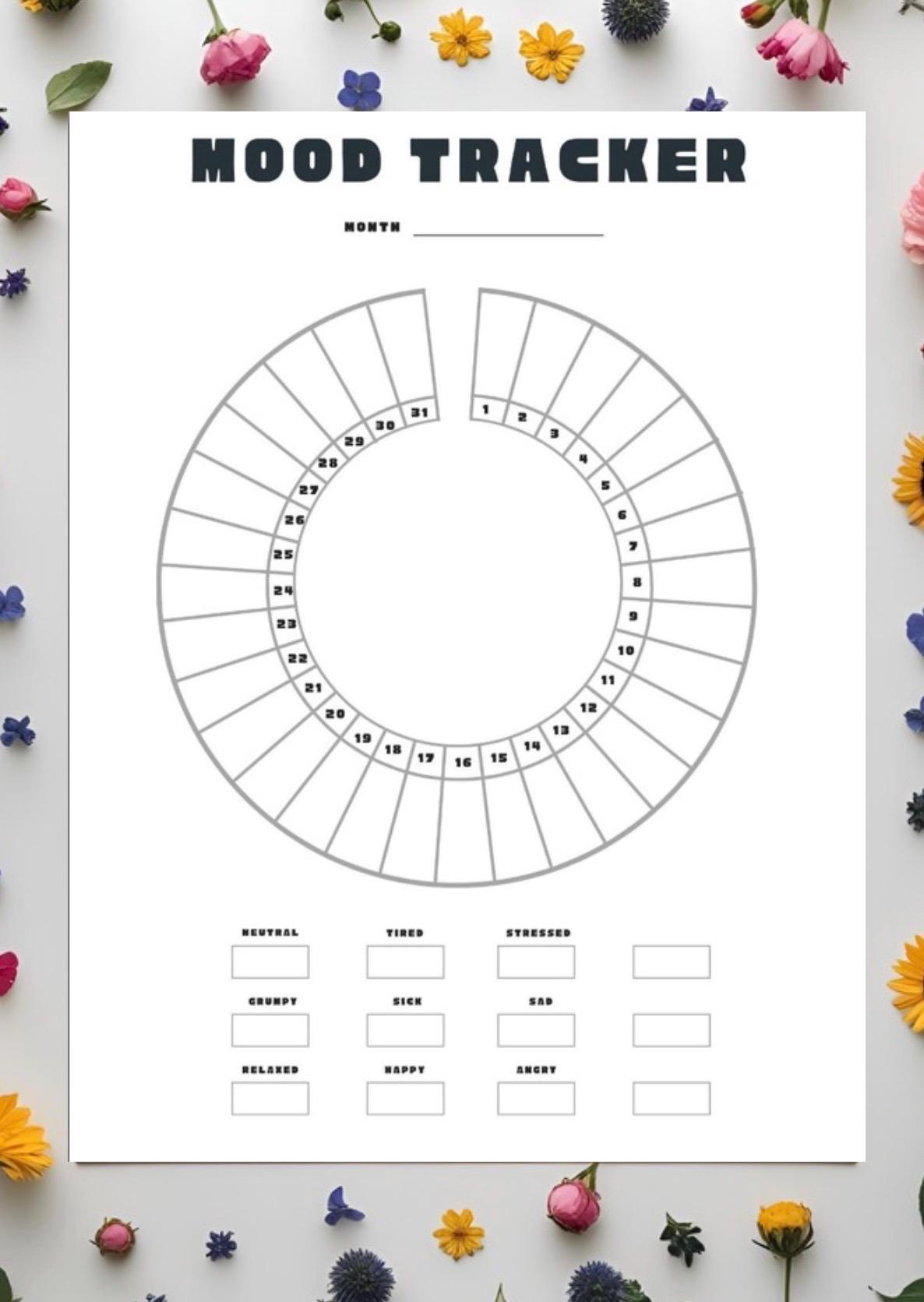 Emotional Wellness & Anxiety Tracker | Printable Mood Journal PDF | Daily Self-Care Tracker | Mental Health Habit Tracker | Mindfulness