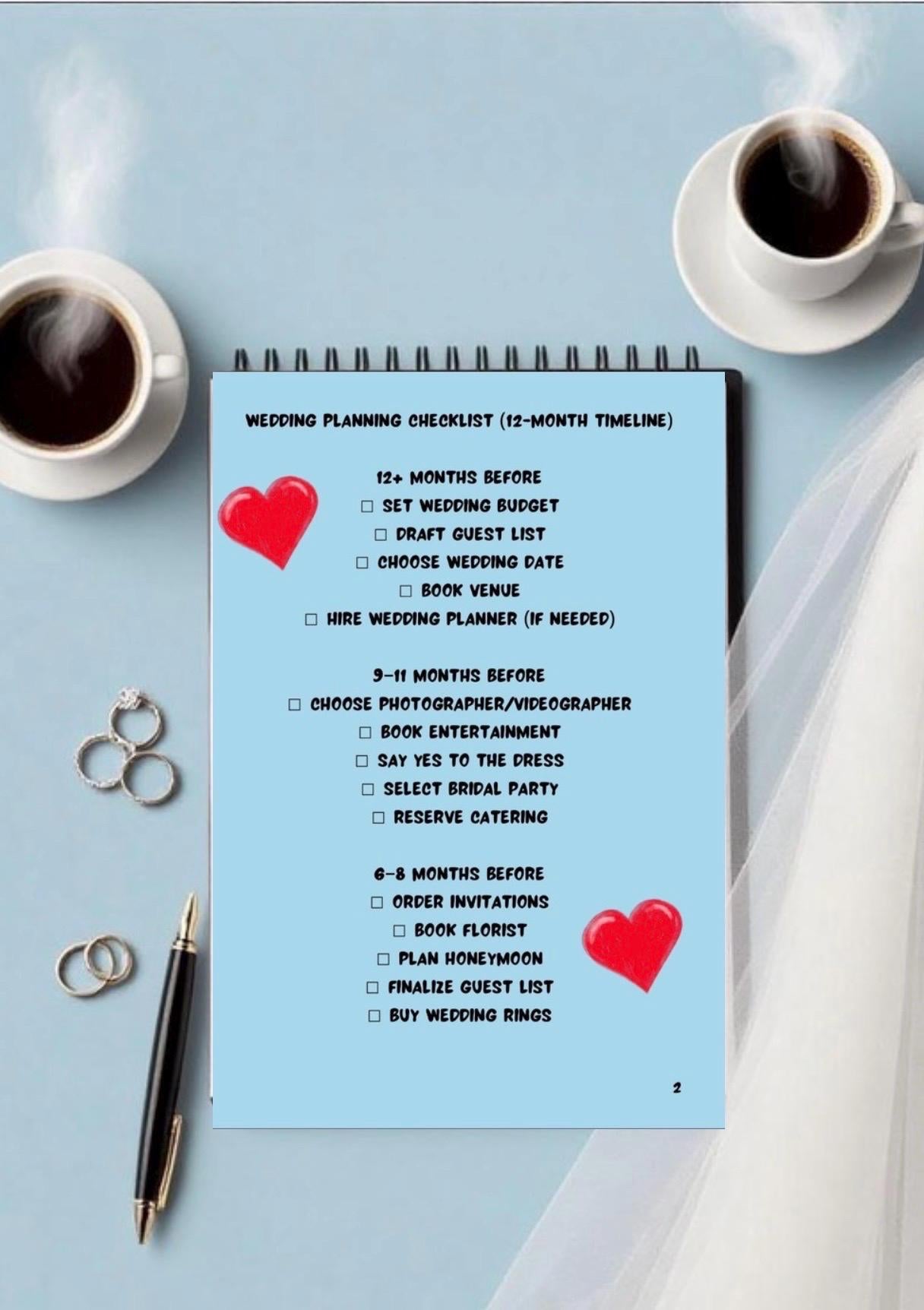 Budget Wedding Planner Elegant Printable for Brides Digital Wedding Checklist PDF