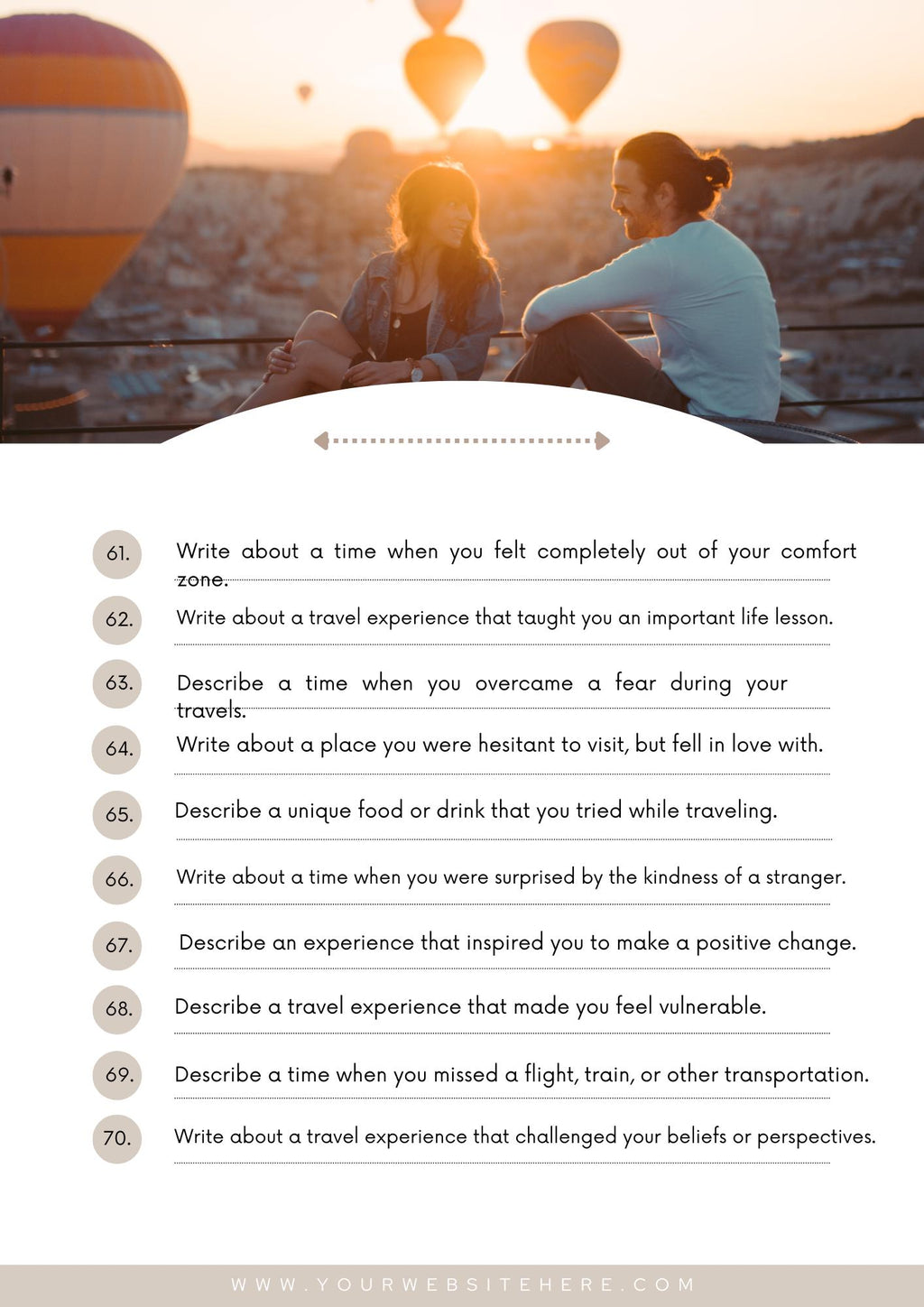 Travel Journal Prompts - Capture Memories & Reflections | Unique Gift Idea for Adventurers | Inspire Mindful Travel Writing