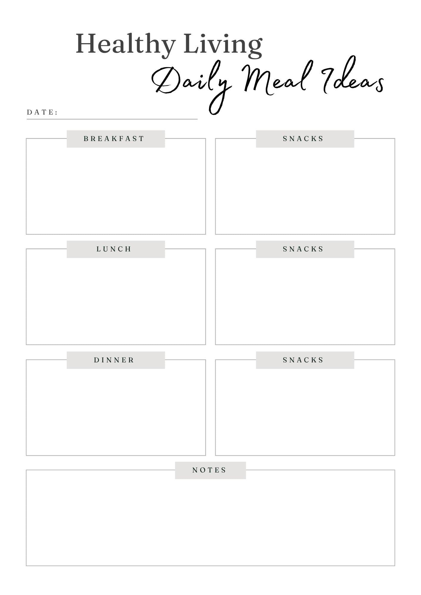 Transformational Healthy Living Planner | Wellness Journal with Meal & Fitness Tracker, Self-Care Organizer, Goal Setting | Printable