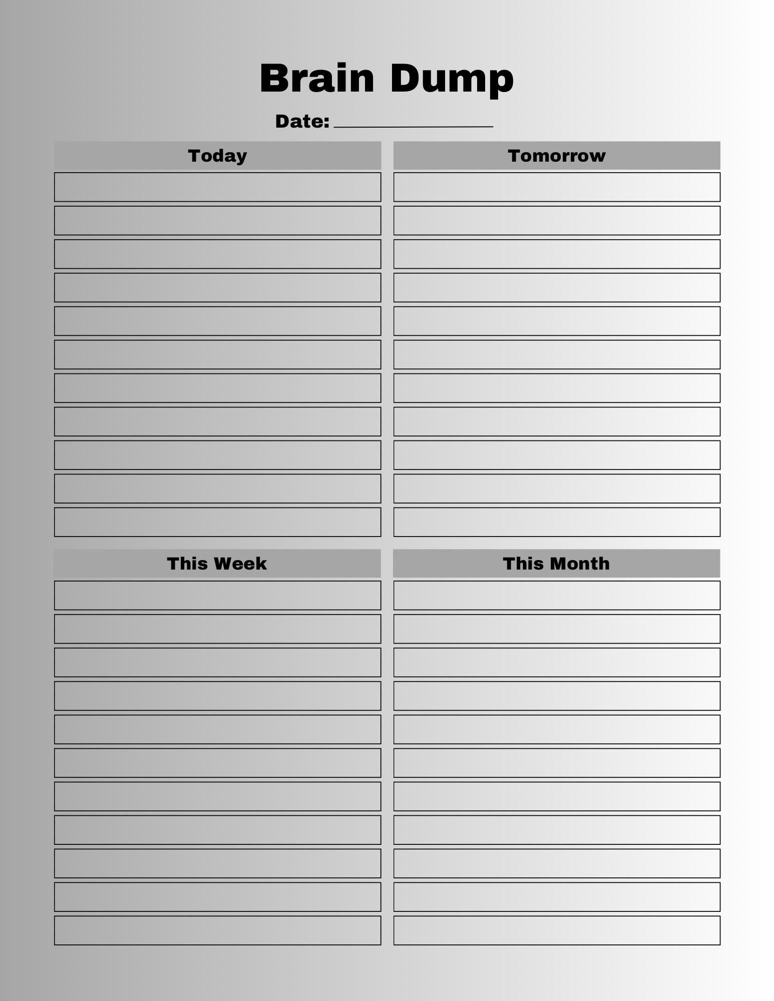 Clear Your Mind: Brain Dump & Focus Planner Bundle | Organize Thoughts, Boost Productivity | Instant Download