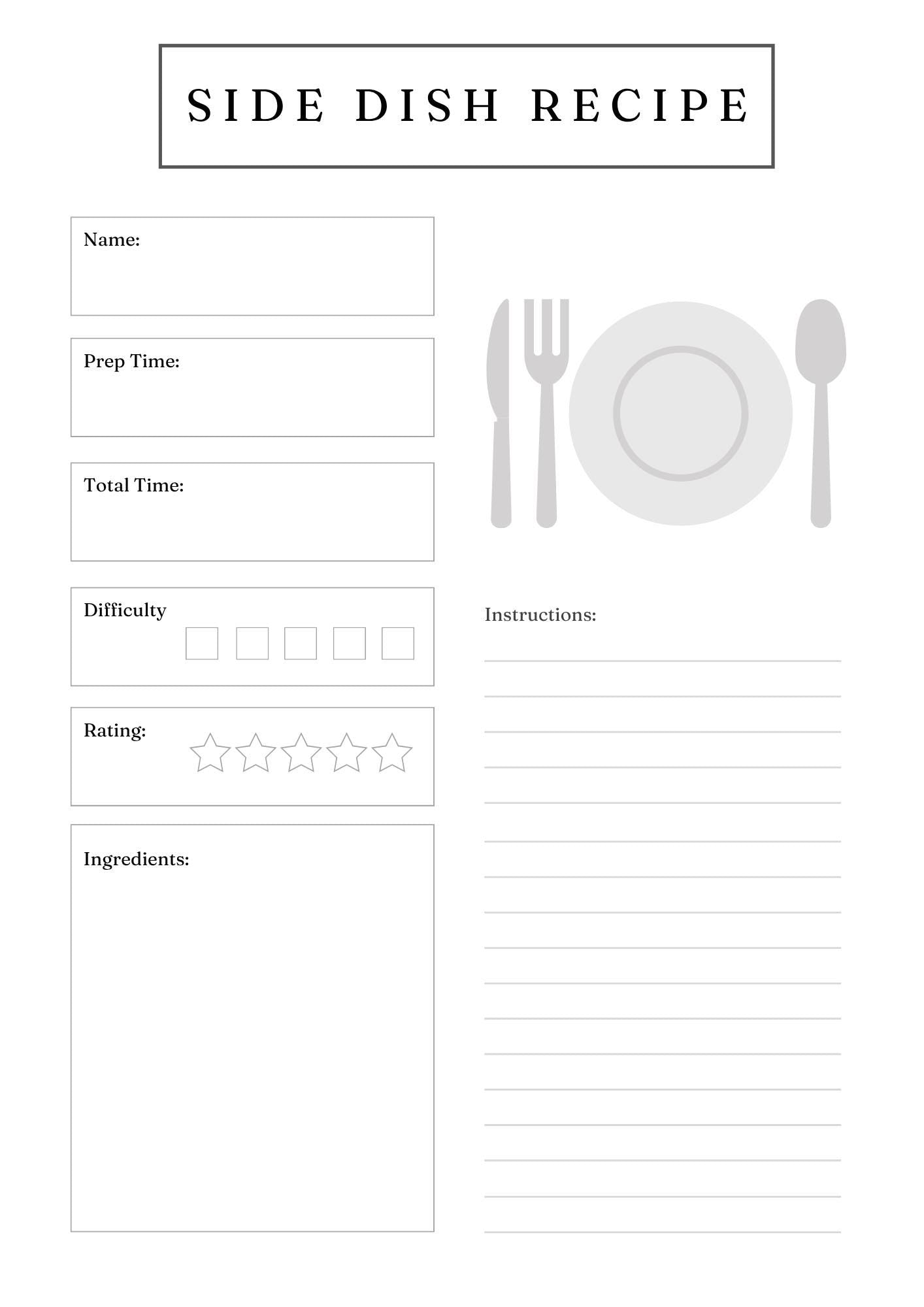 Customizable Recipe Card- Personalized Kitchen Keepsake - Perfect Gift for Food Lovers - Family Recipe Collection - Printable Card