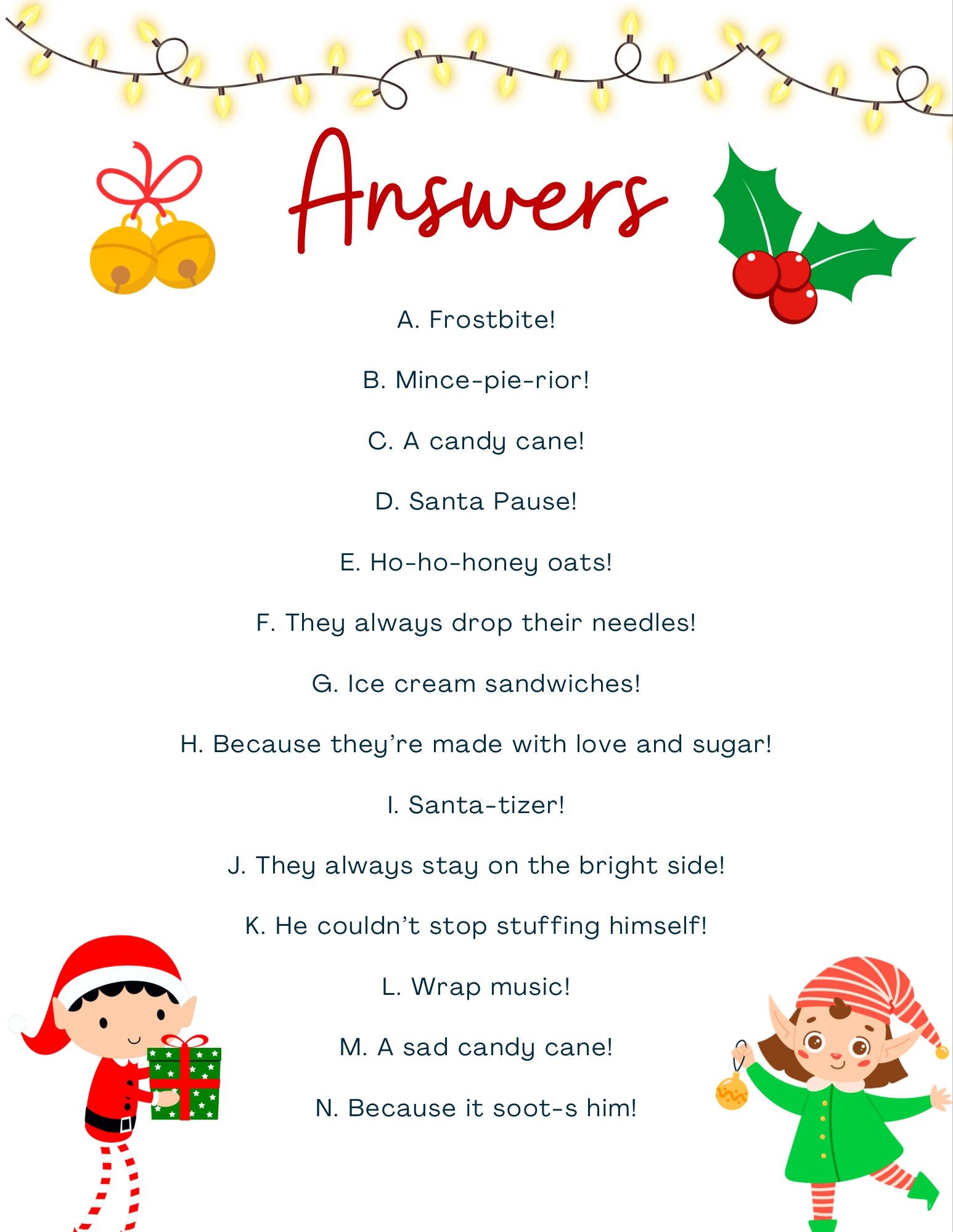 Festive Christmas Riddles Activity for Kids - Brainy Fun PDF for Holiday Parties and Family Time - Ages 5 and Up - Instant Download