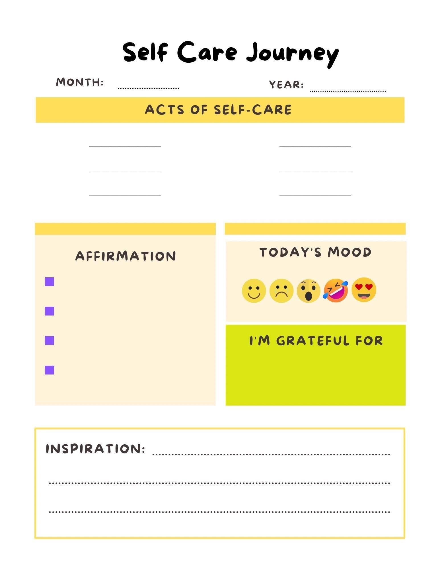 Sacred Self Care Journal for Reflection, Healing, and Growth - Wellness Planner with Affirmations, Mood Trackers, and Check-ins
