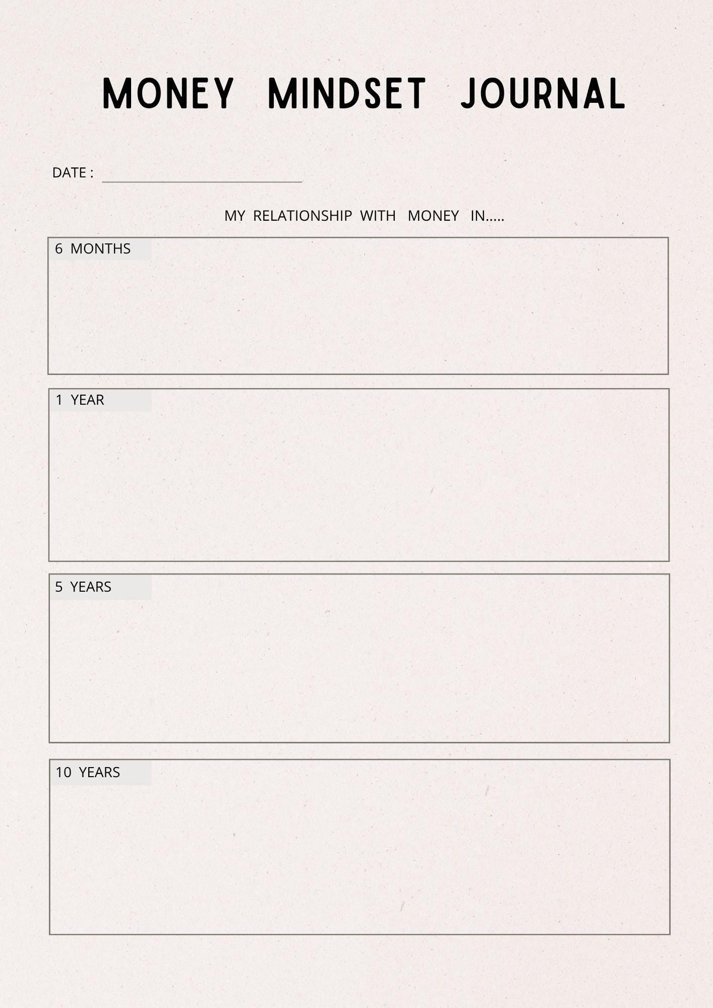 Money Mindset Journal & Abundance Affirmations | Financial Growth Planner PDF | Wealth Building Workbook for Manifesting Prosperity -