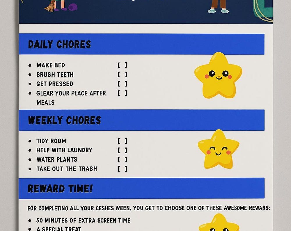 Fun Kids Chores Chart